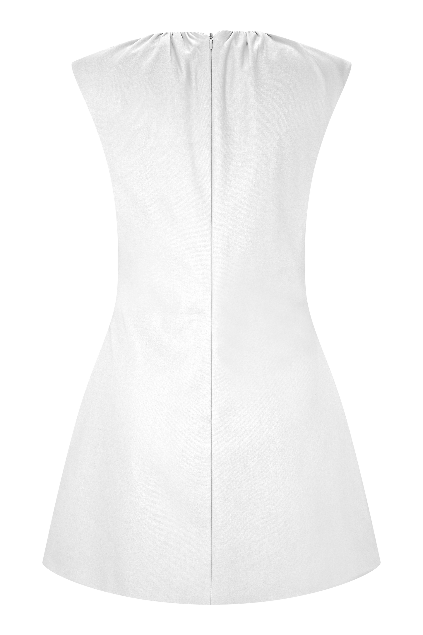 Mini-robe à col plissé Ariana - Ivoire