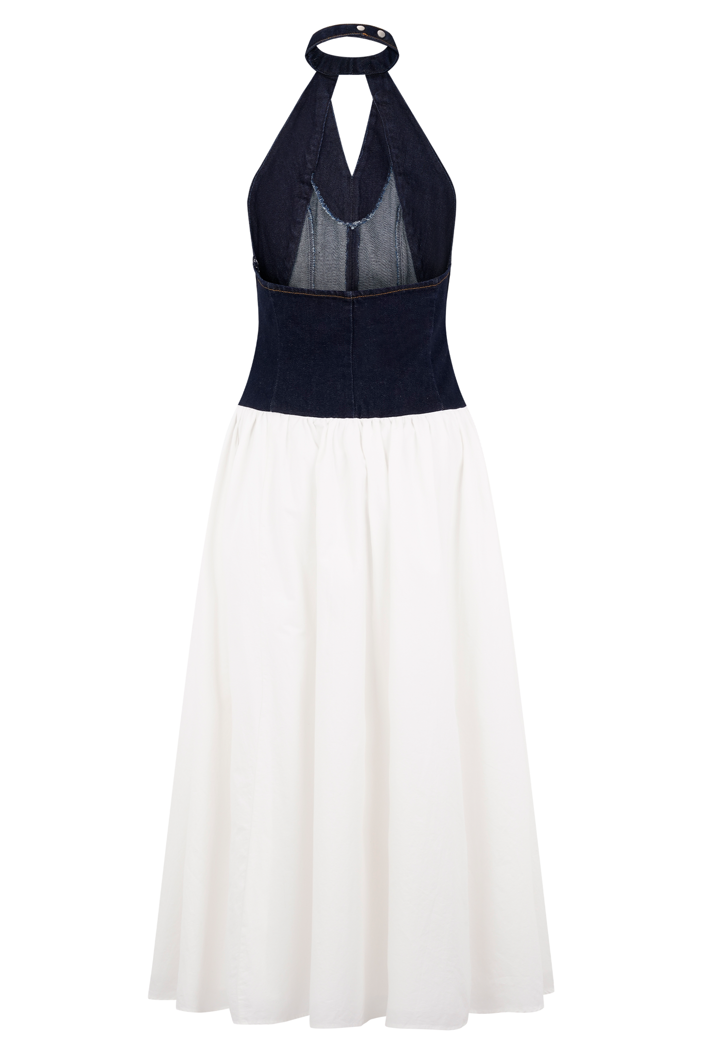 Robe midi en coton denim Ashwin - Bleu indigo