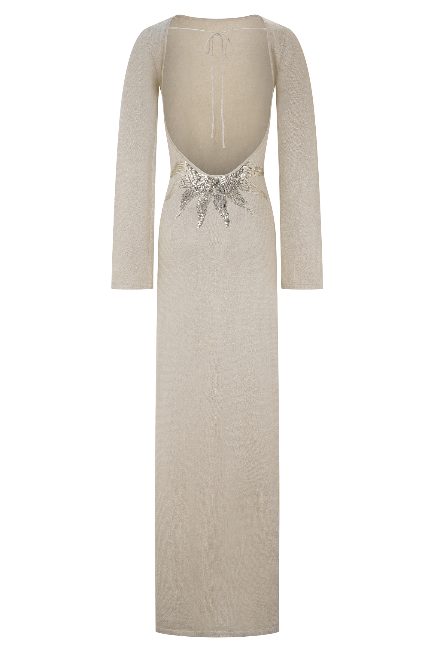Robe Maxi Tricotée Atticus avec Paillettes - Or