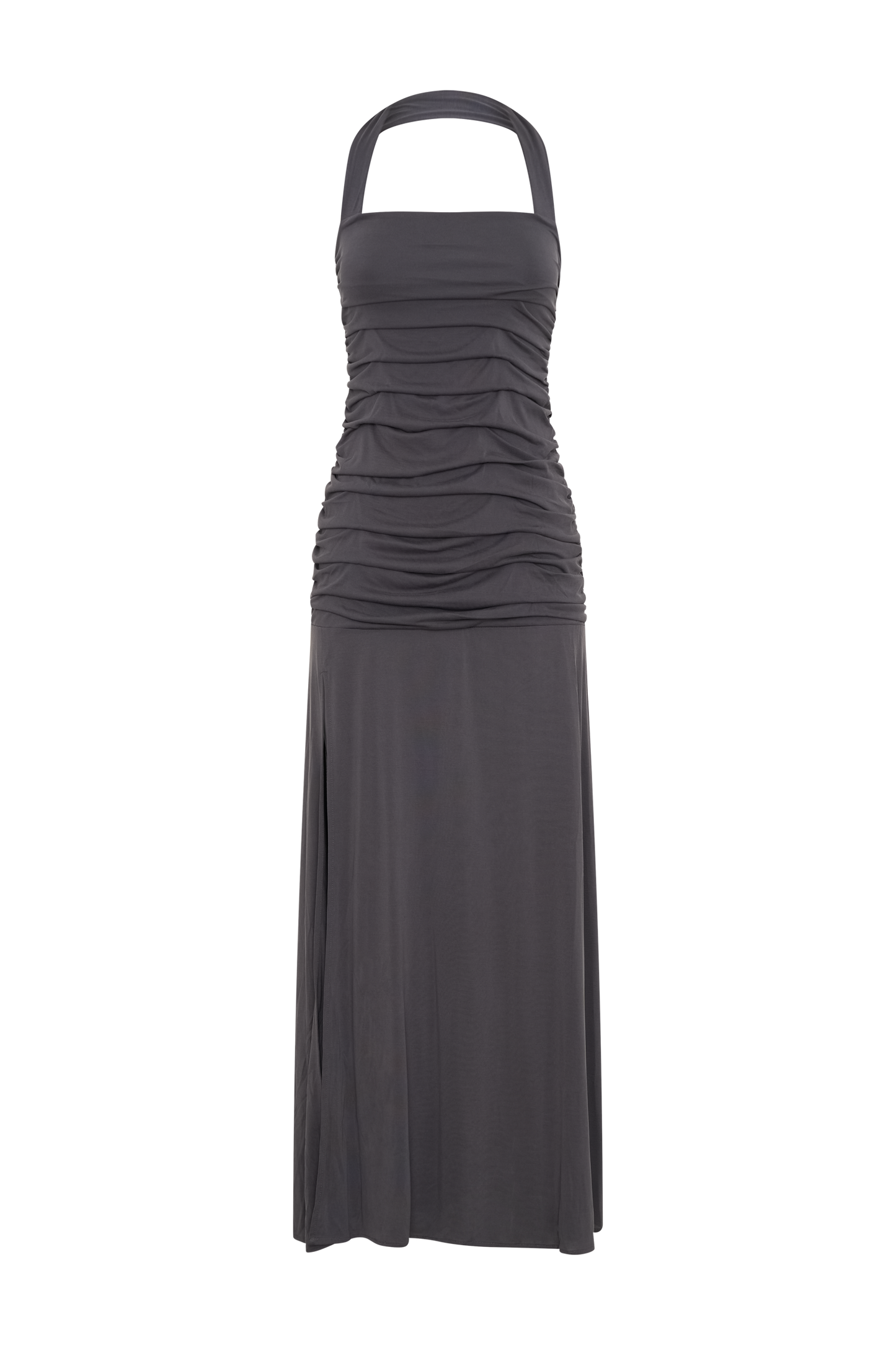 Robe Maxi Halter en Jersey Pêche de Bentley - Anthracite