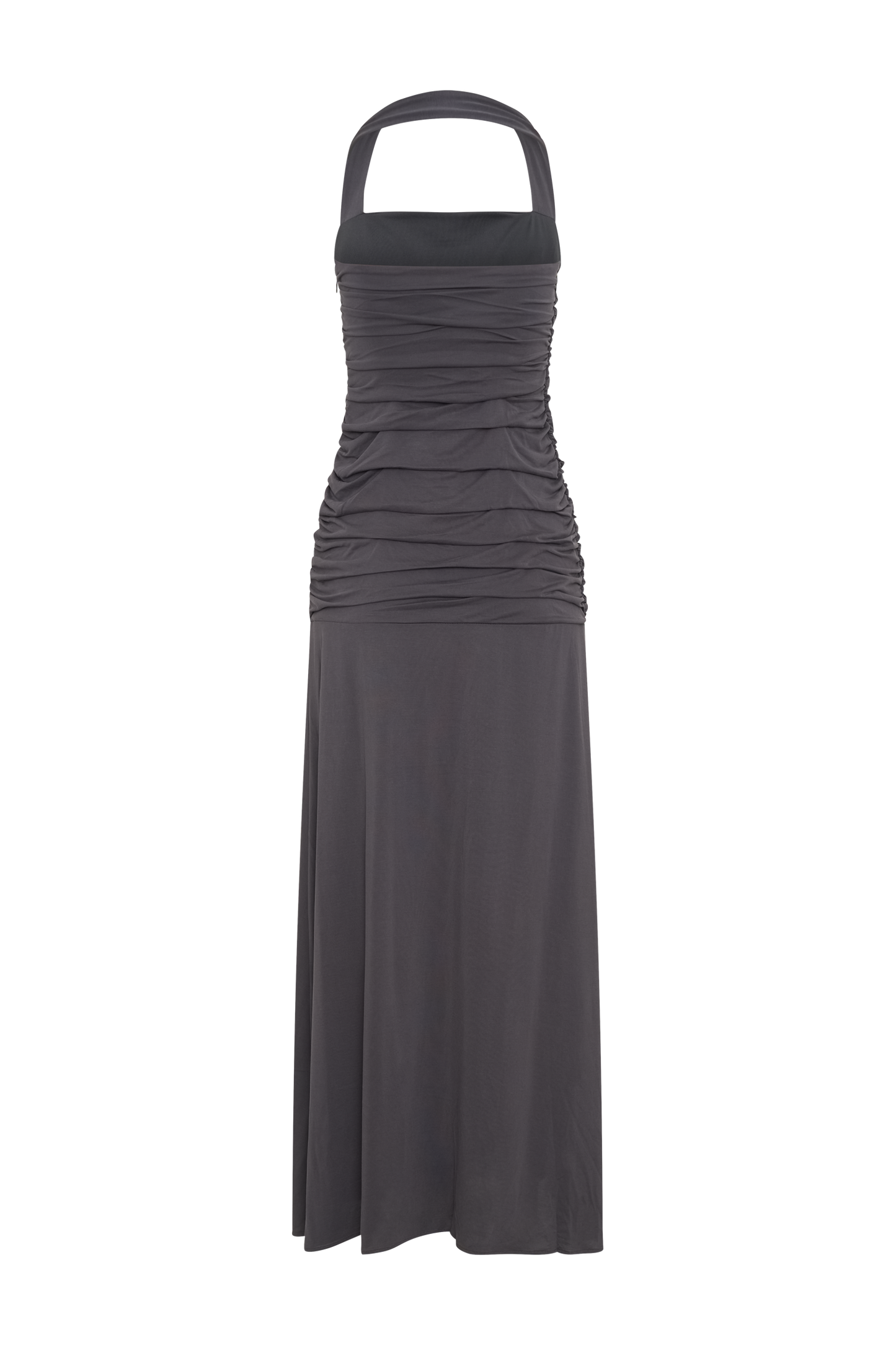 Robe Maxi Halter en Jersey Pêche de Bentley - Anthracite