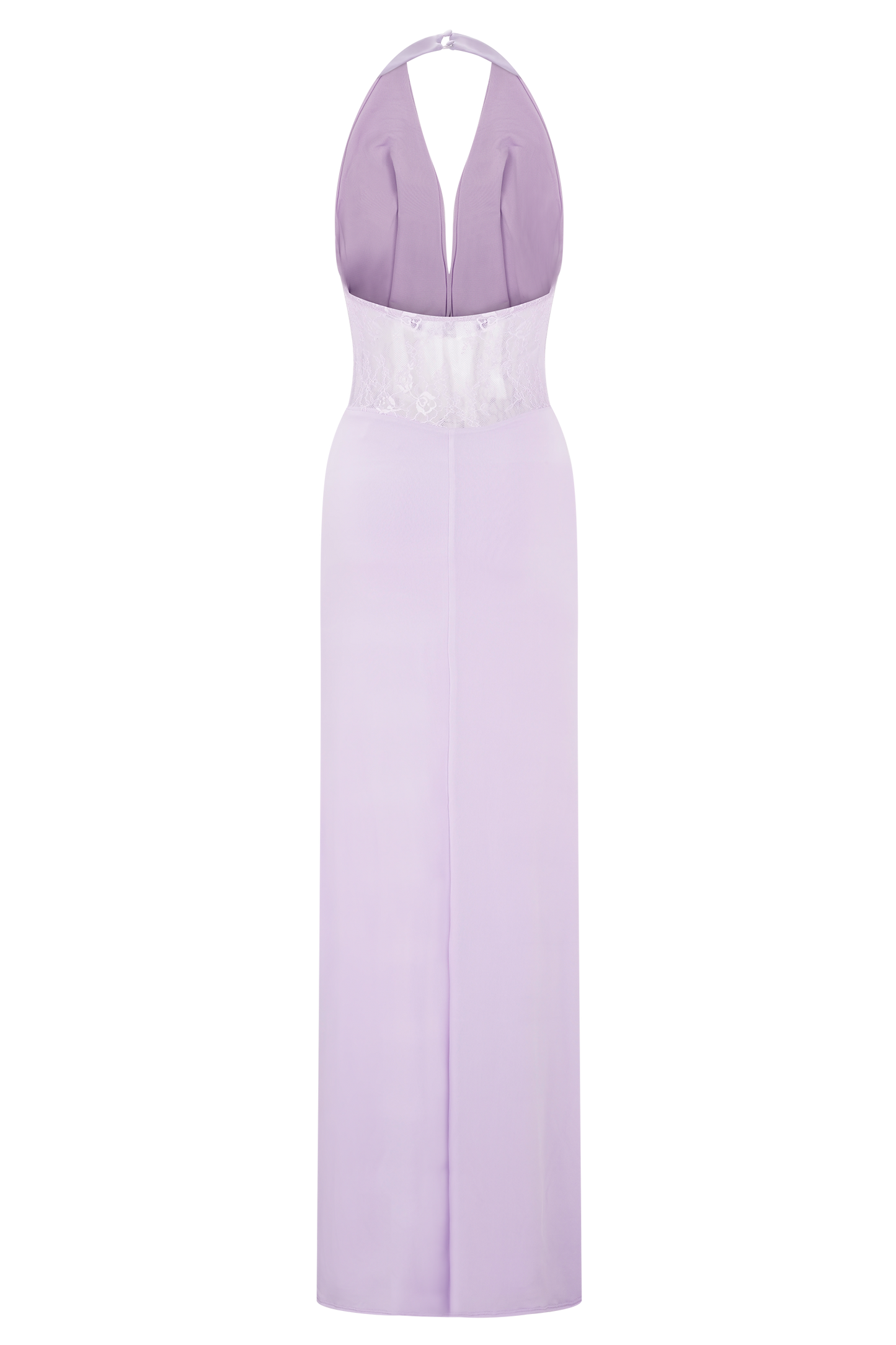 Bonnie Robe Maxi en Mousseline et Dentelle - Lilas
