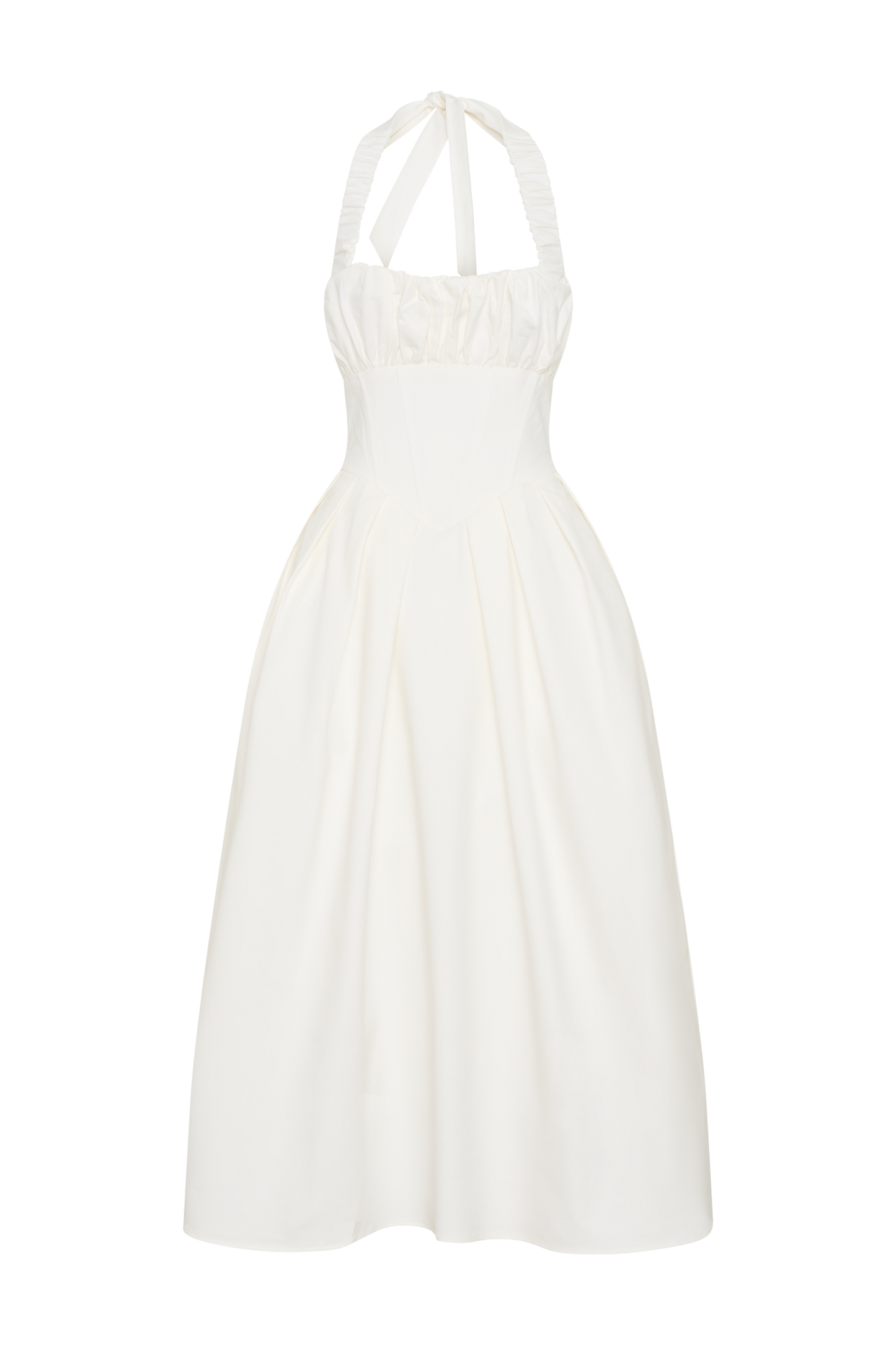 Robe midi à bretelles Candy - Blanche
