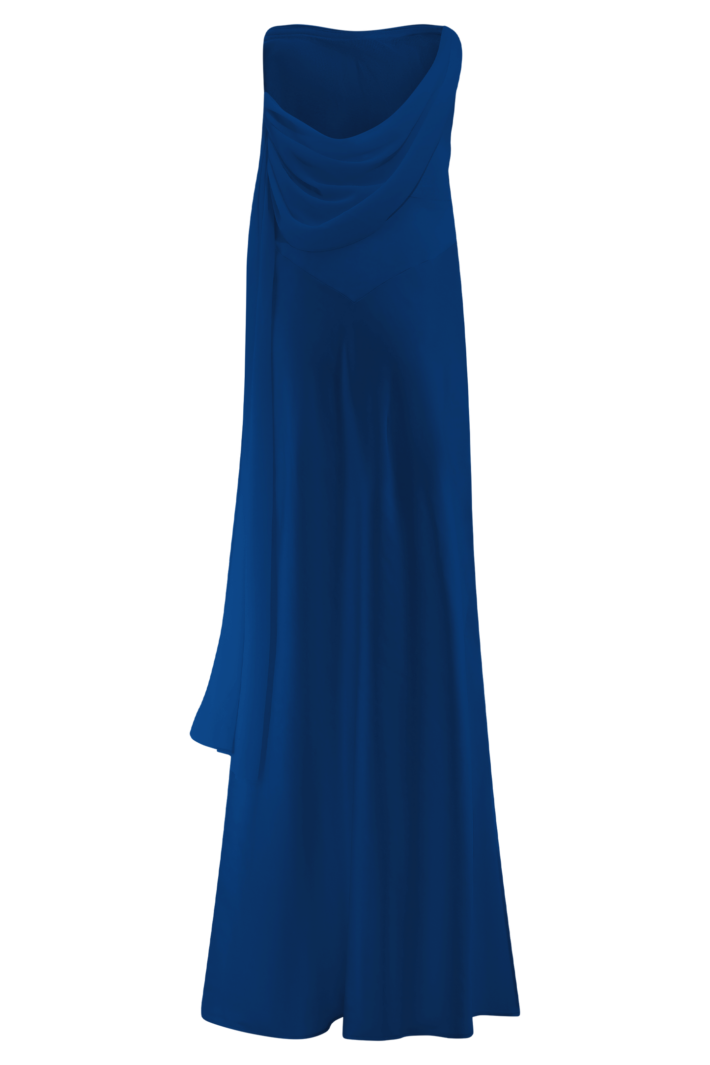 Robe Maxi Carah en Satin et Chiffon - Cobalt