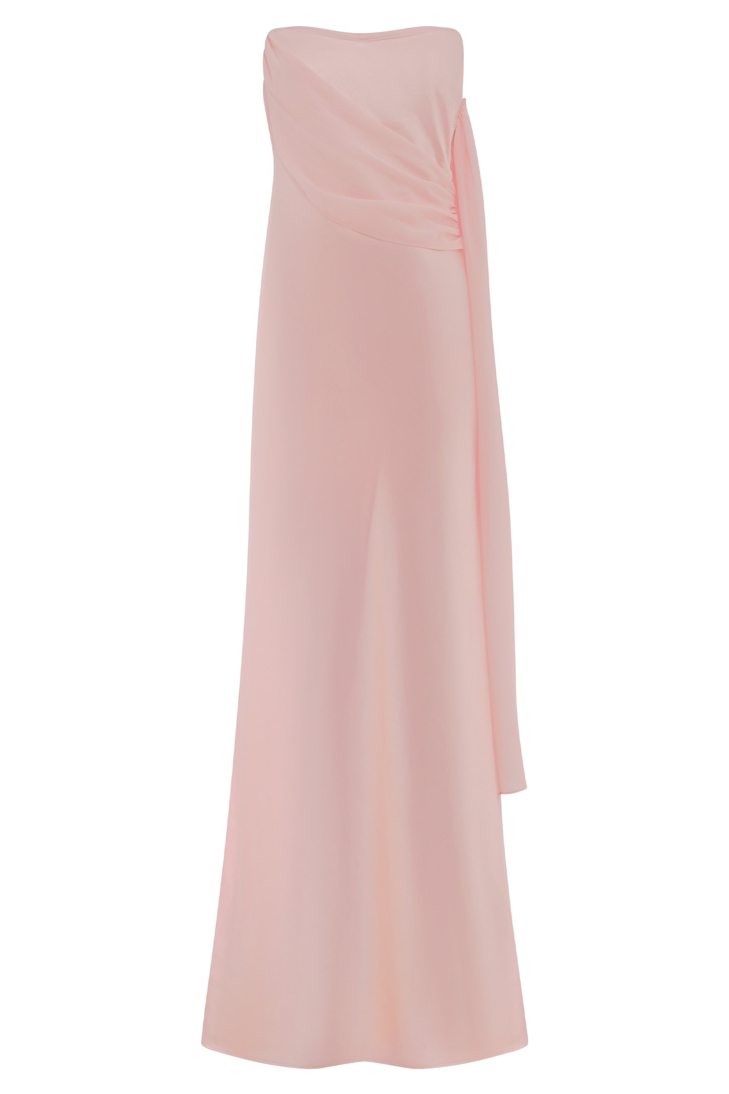 Robe Maxi Carah en Satin et Chiffon - Rose Pâle