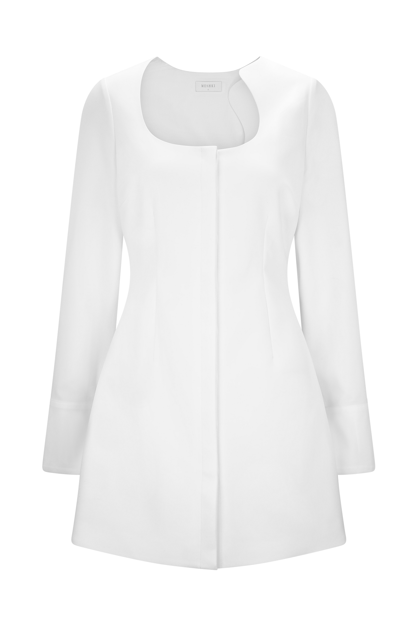 Robe chemise en coton Carina à peplum - Blanc