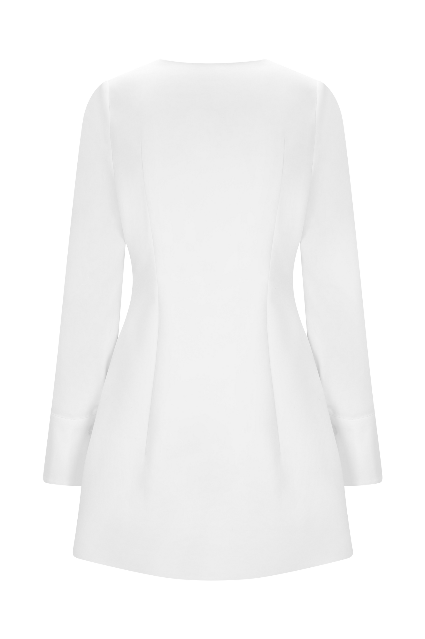 Robe chemise en coton Carina à peplum - Blanc