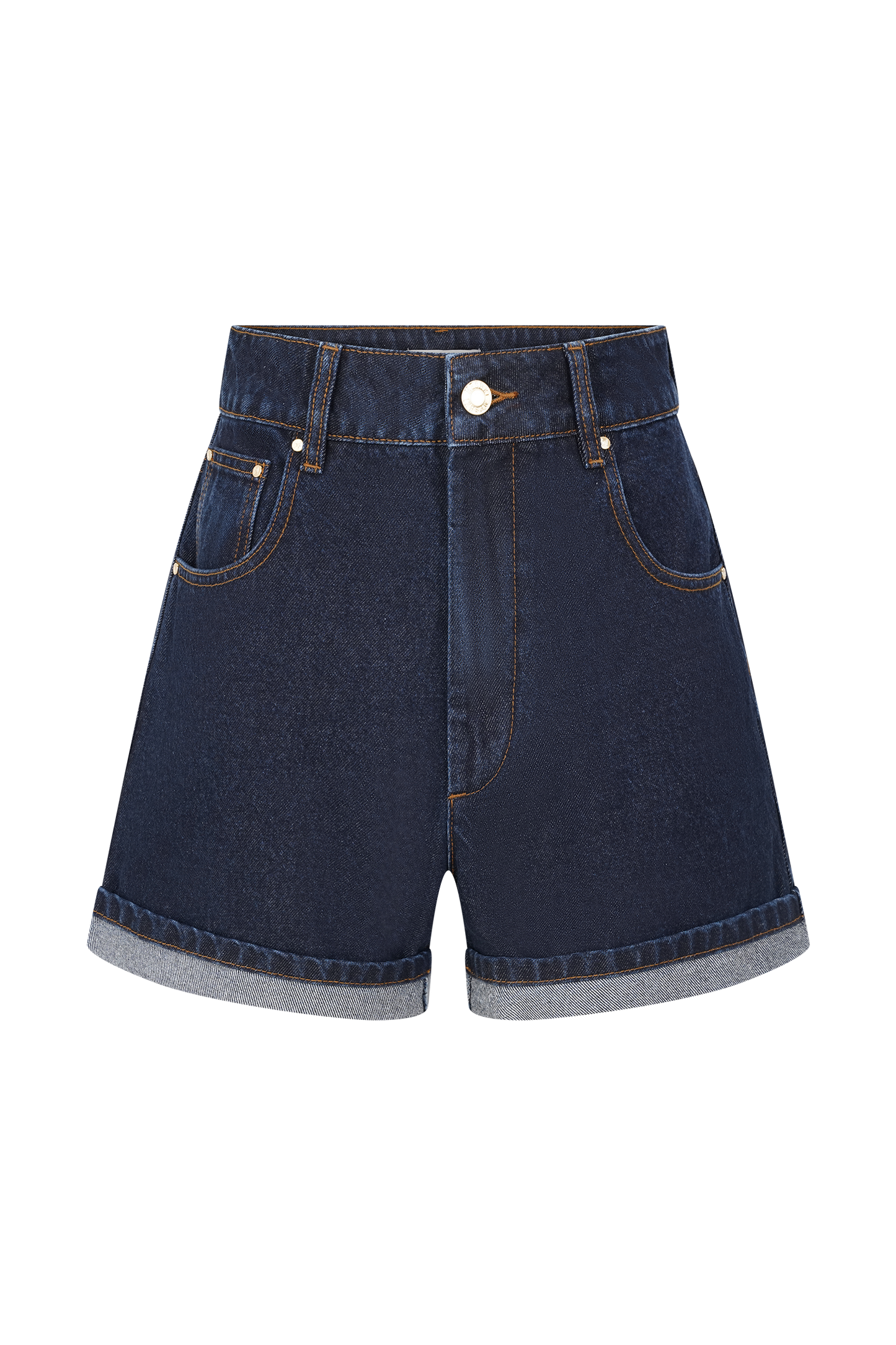 Shorts en jean à revers Carlene - Bleu indigo
