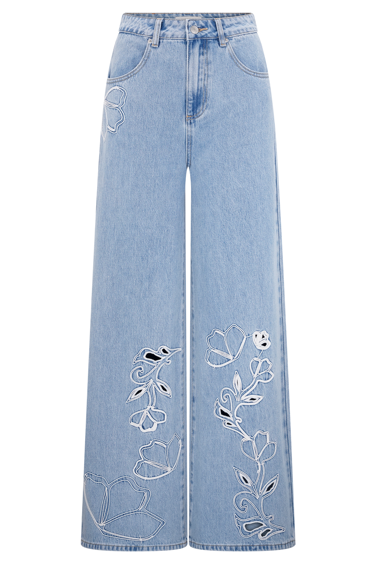 Jeans brodés Carmella - Bleu moyen