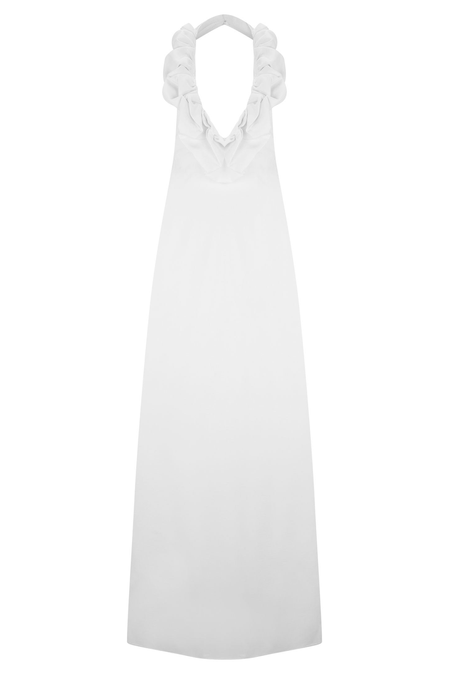 Robe Maxi Carolyn en Linon à Motifs - Blanc