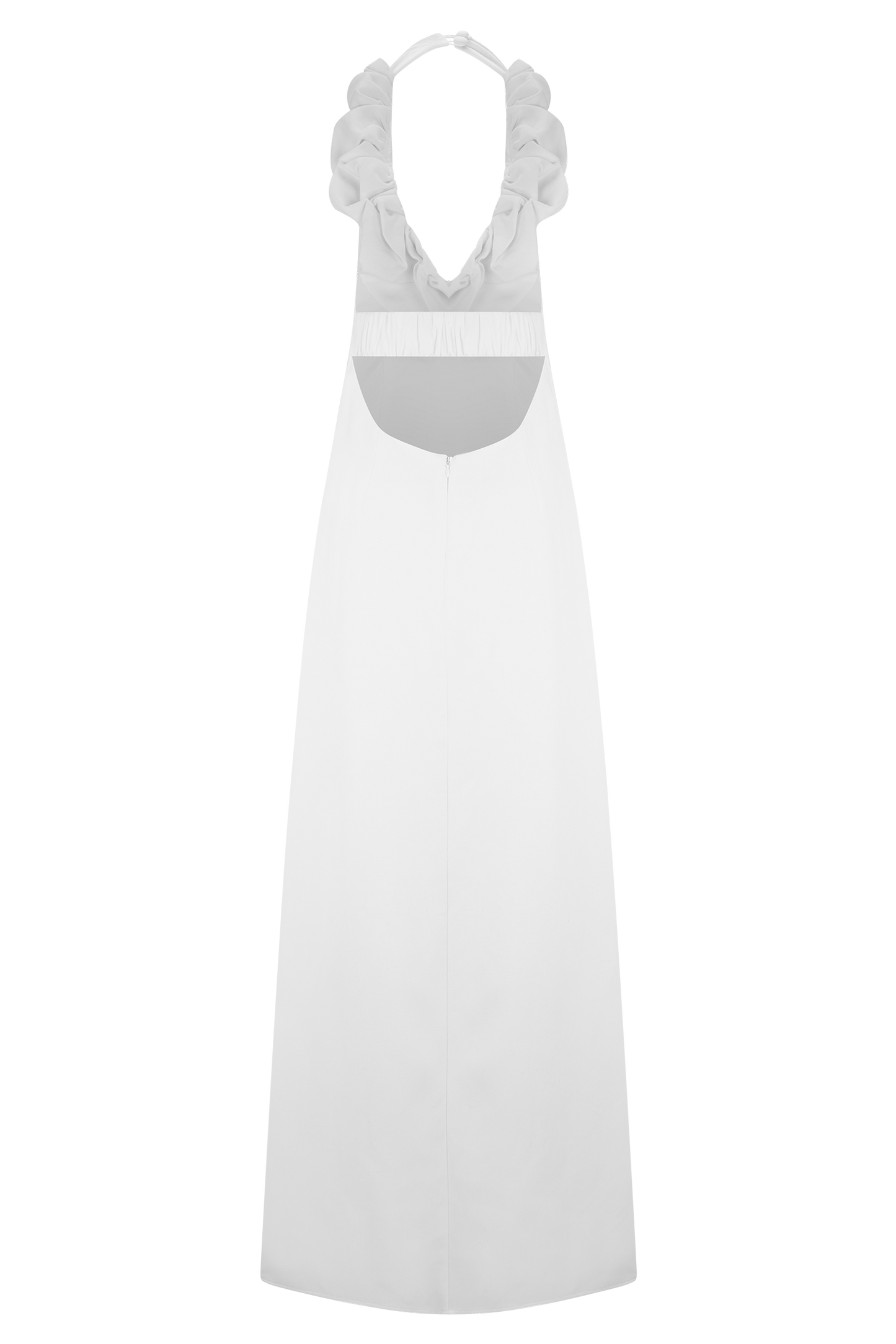 Robe Maxi Carolyn en Linon à Motifs - Blanc