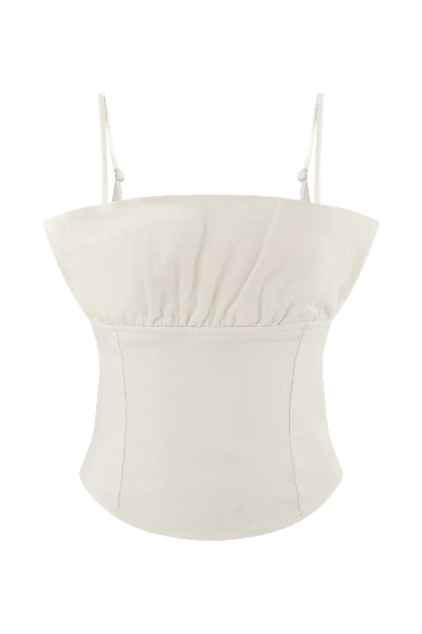 Corset en jean à volants Cecilia - Blanc