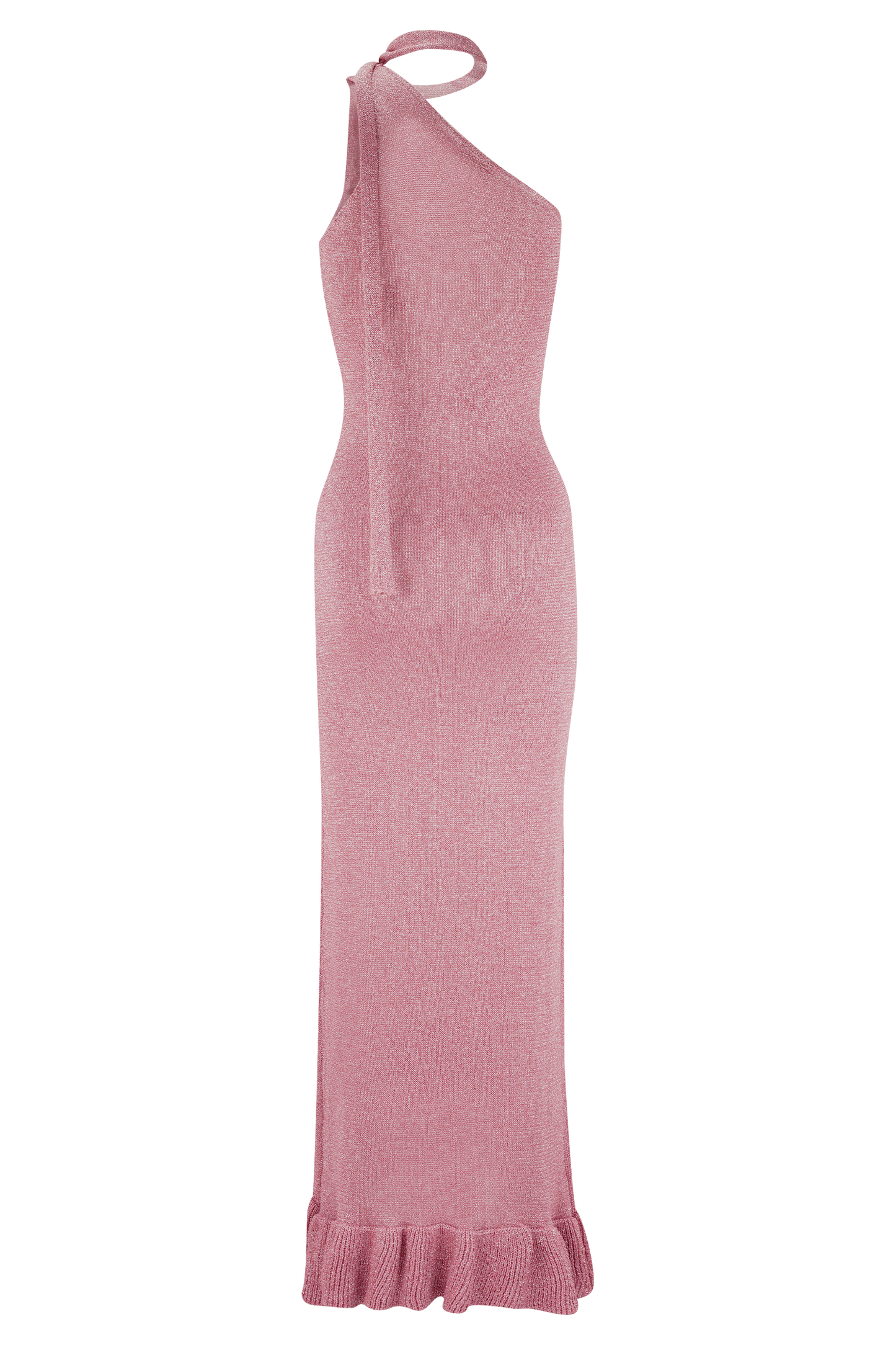 Robe Maxi en Tricot Métallique à Motifs Floraux Celestino - Rose
