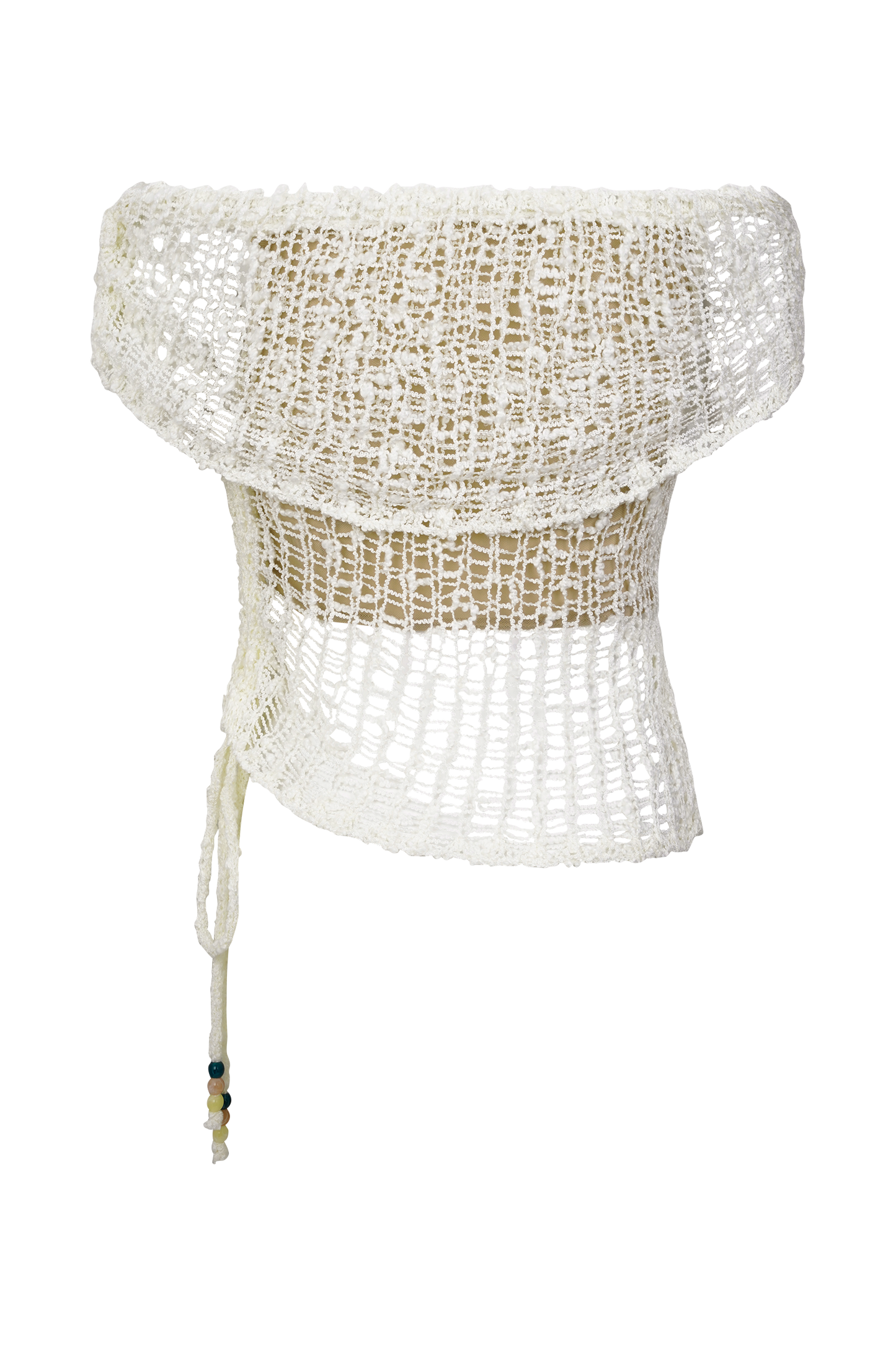 Top en tricot décolleté épaules dénudées Cordelia - Ivoire