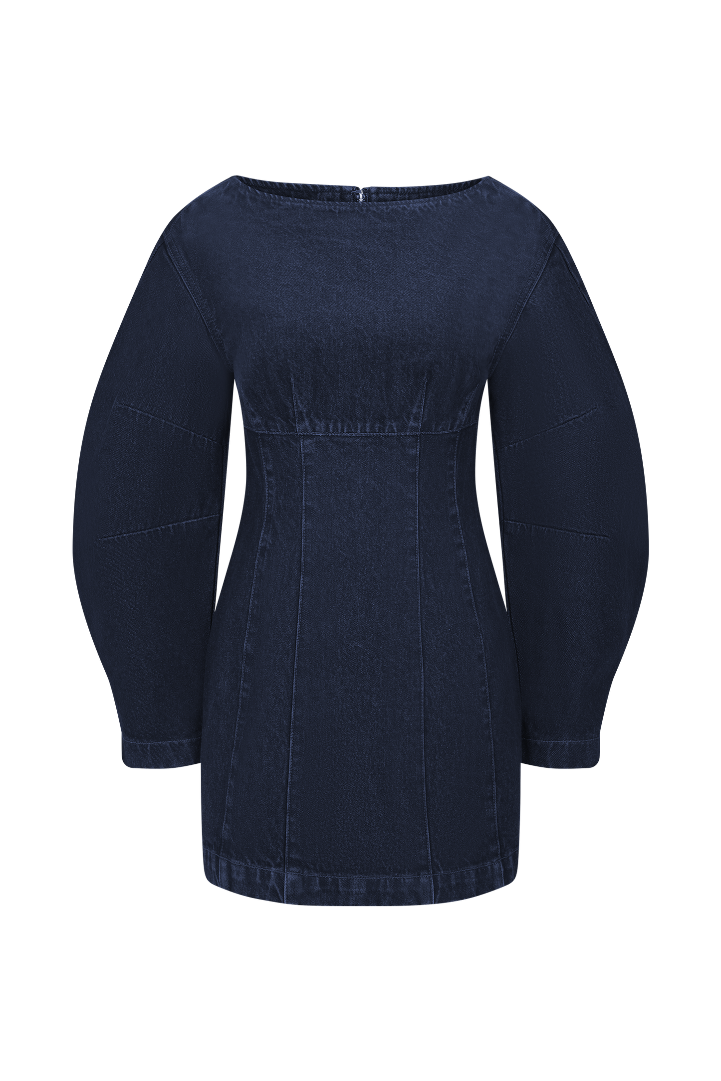 Cosmala Robe Mini en Jean à Manches Longues - Bleu Indigo