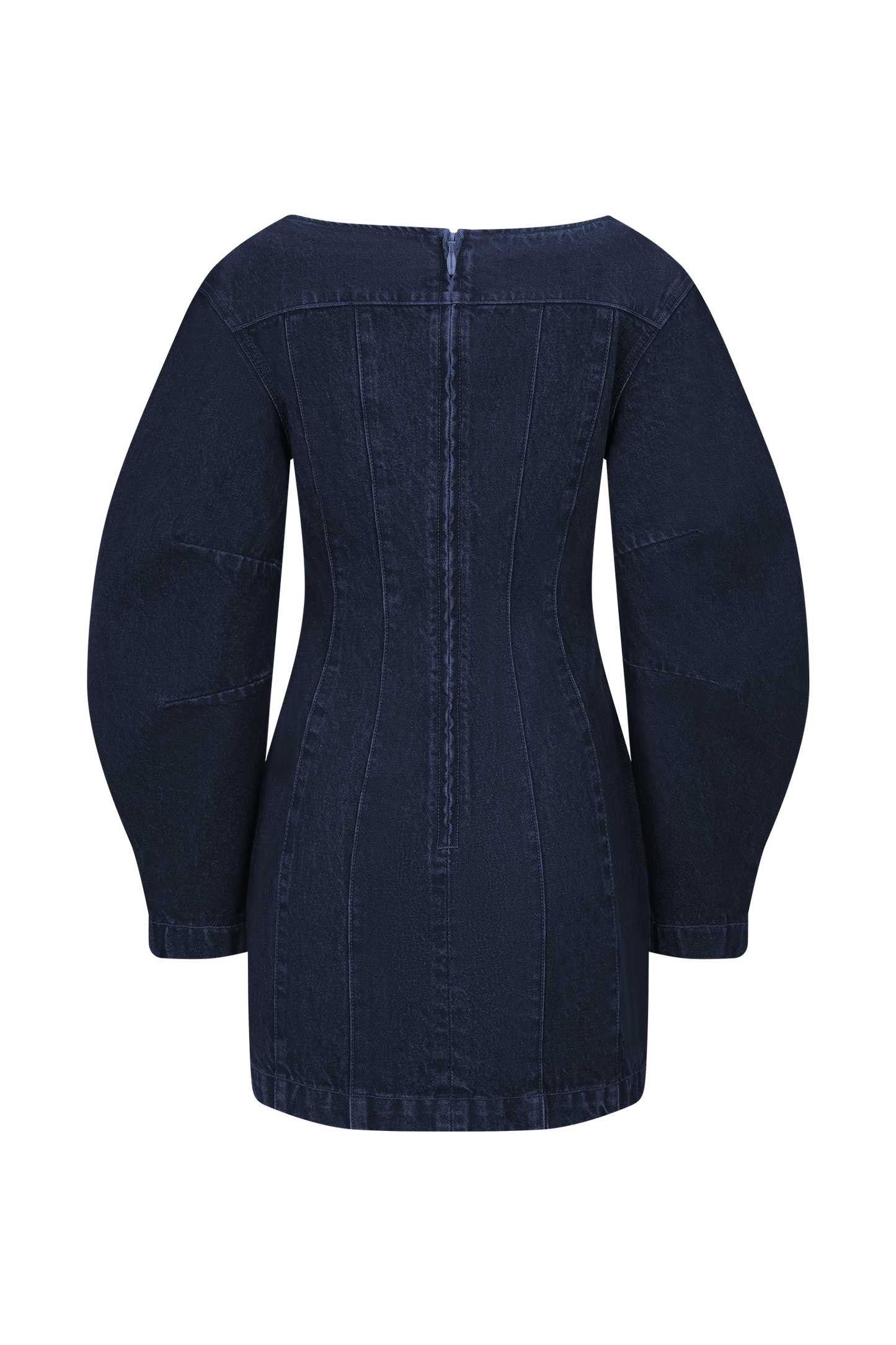 Cosmala Robe Mini en Jean à Manches Longues - Bleu Indigo