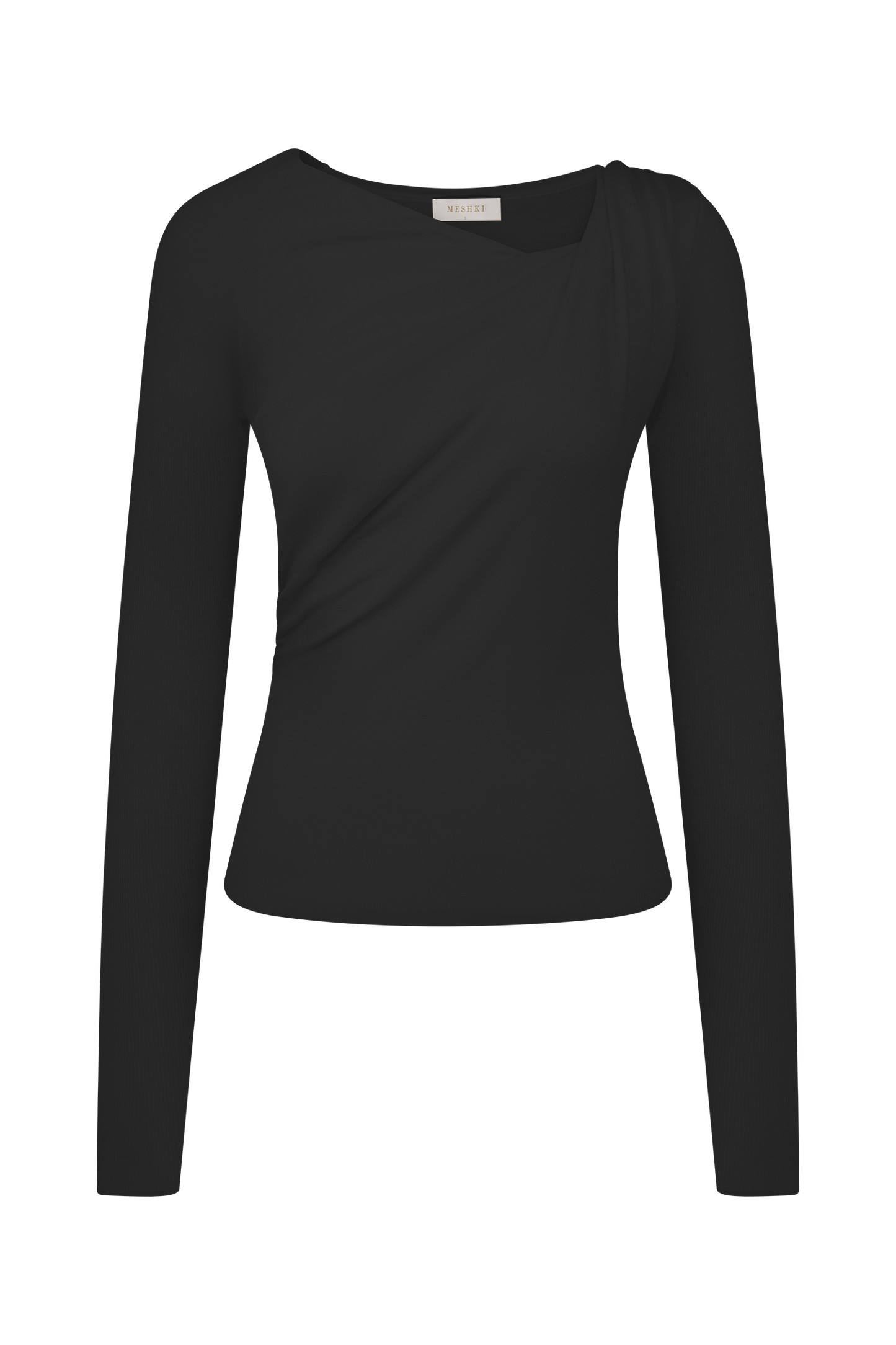 Top en tricot torsadé et drapé Culver - Noir
