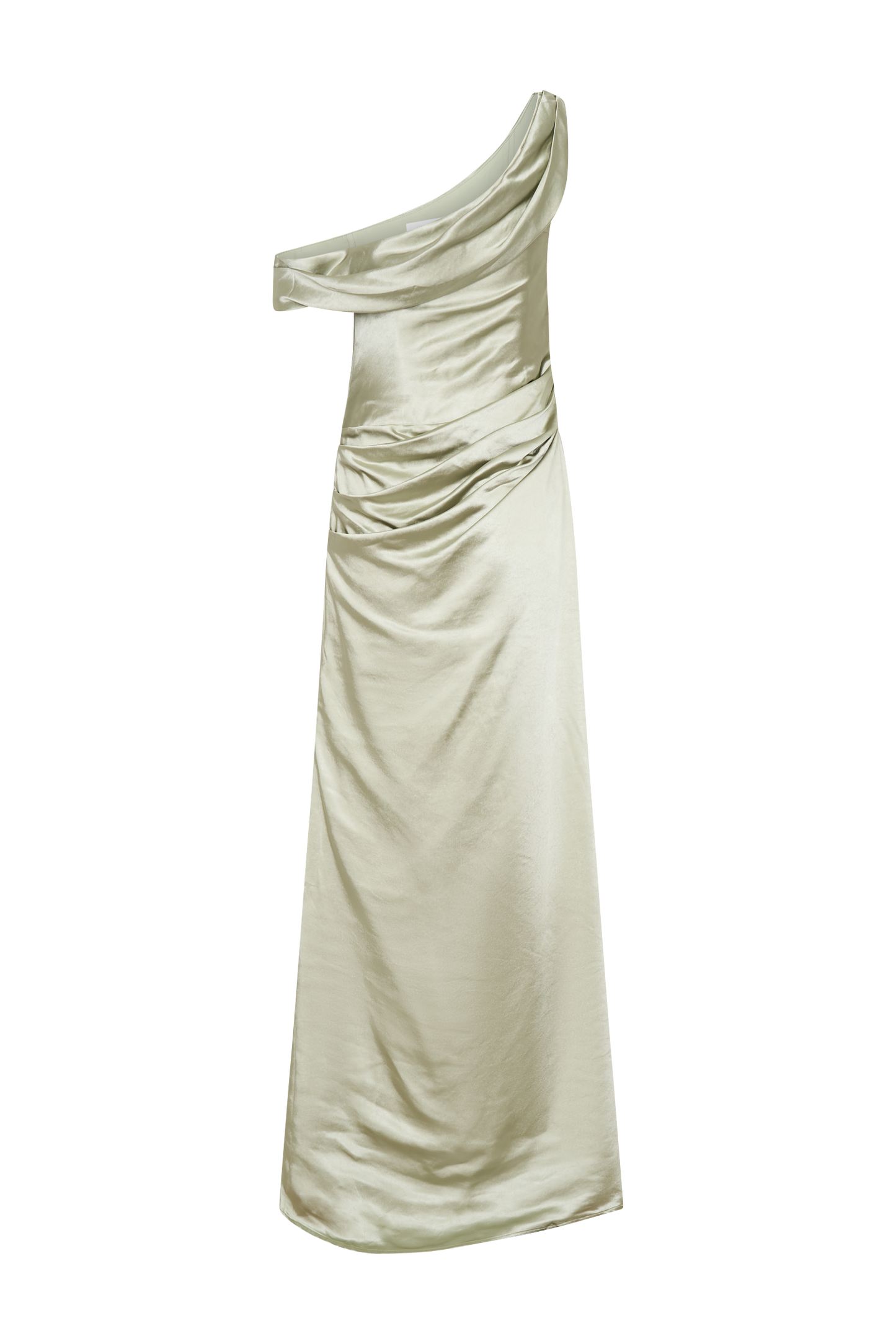 Robe maxi en satin Dalia à épaules dénudées - Senteur de sauge