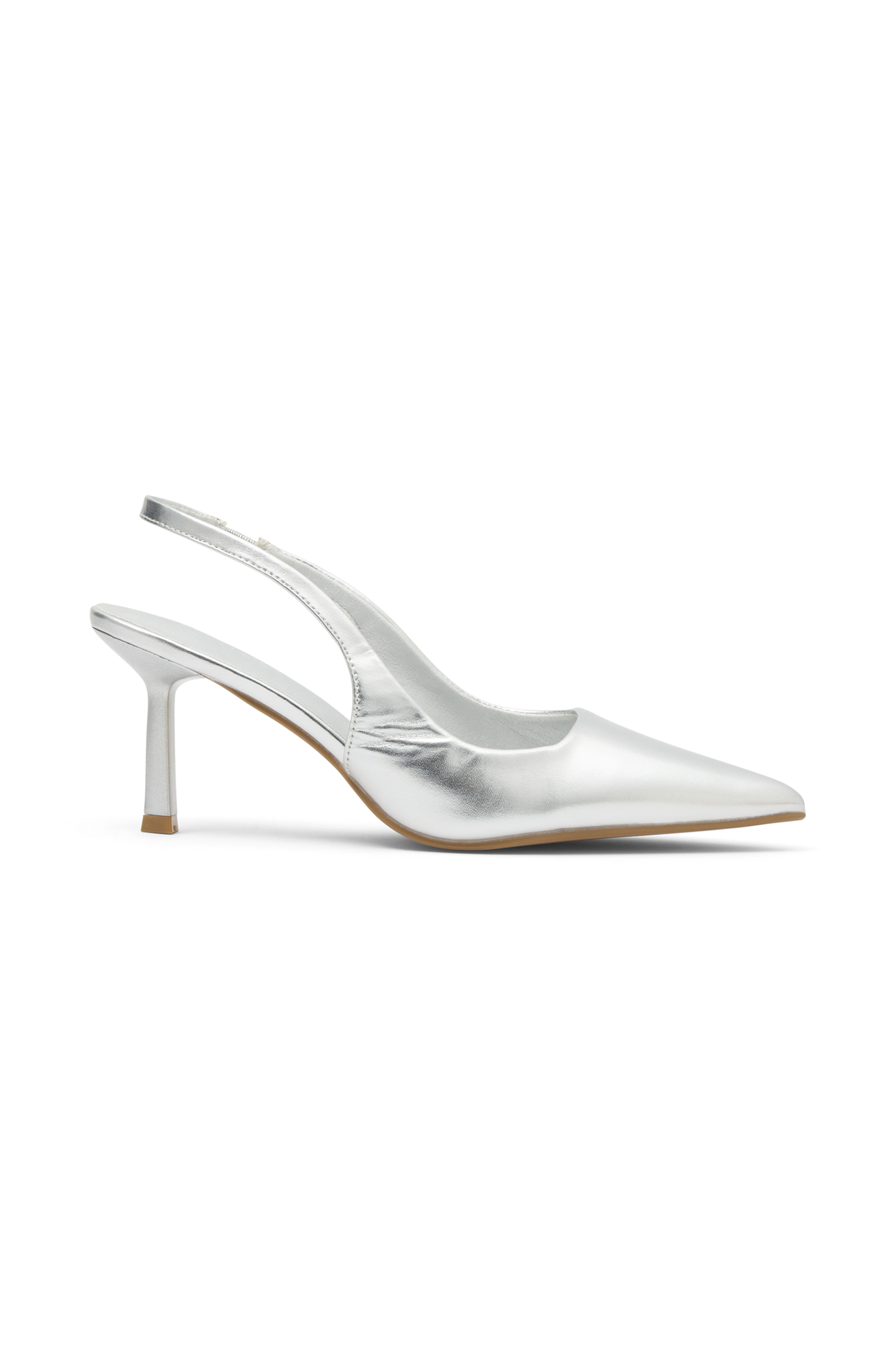 Dasha - Chaussures à talons compensés à bout ouvert en cuir verni - Argent