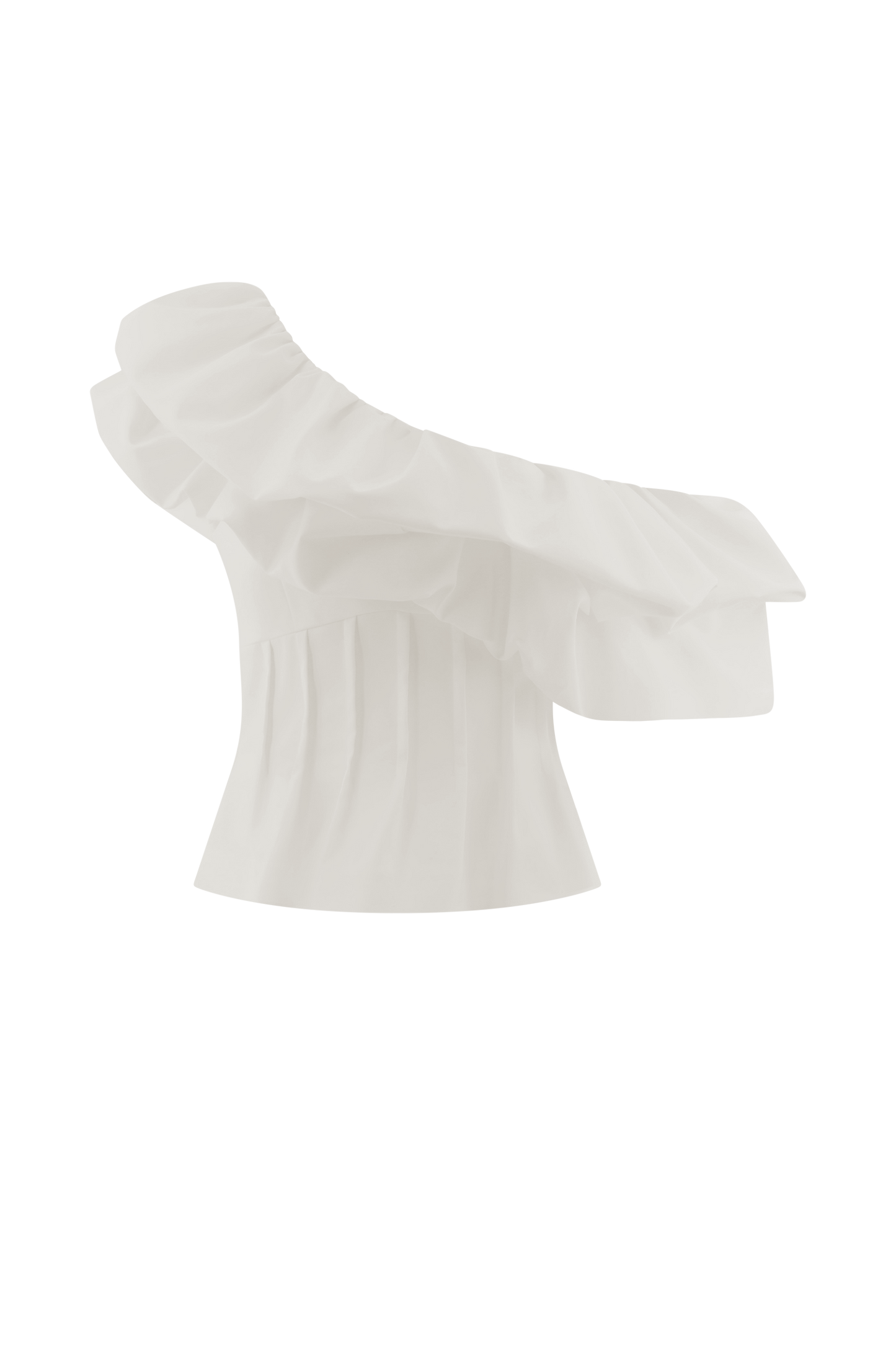 Top à une épaule à bulles Debbie - Blanc