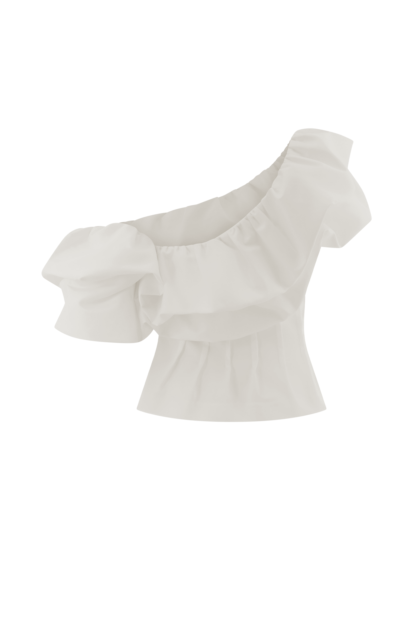 Top à une épaule à bulles Debbie - Blanc