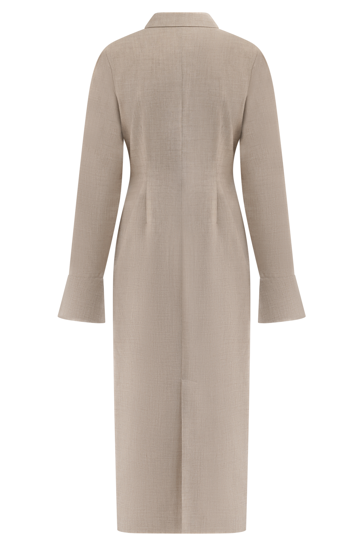 Robe midi Dorian à manches courtes, ajustée - Gris clair mêlé