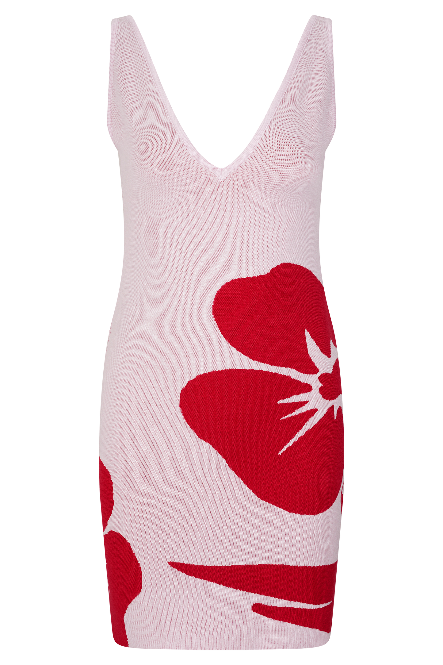 Mini-robe en jersey imprimé Dorothy - Imprimé floral rouge Art déco