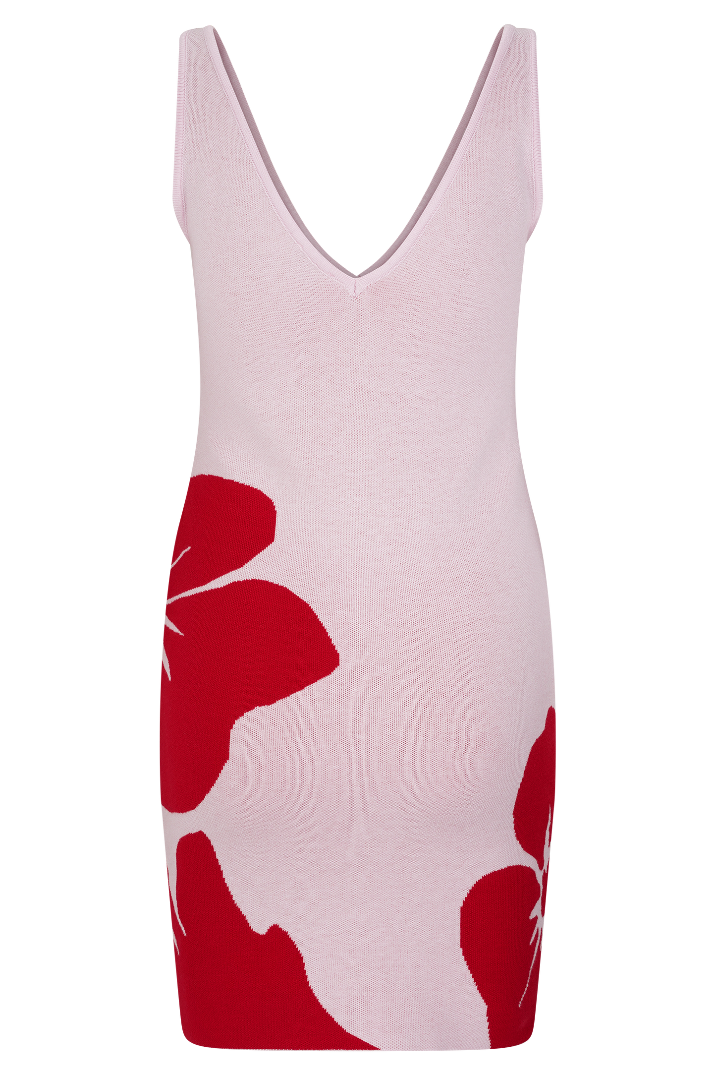 Mini-robe en jersey imprimé Dorothy - Imprimé floral rouge Art déco