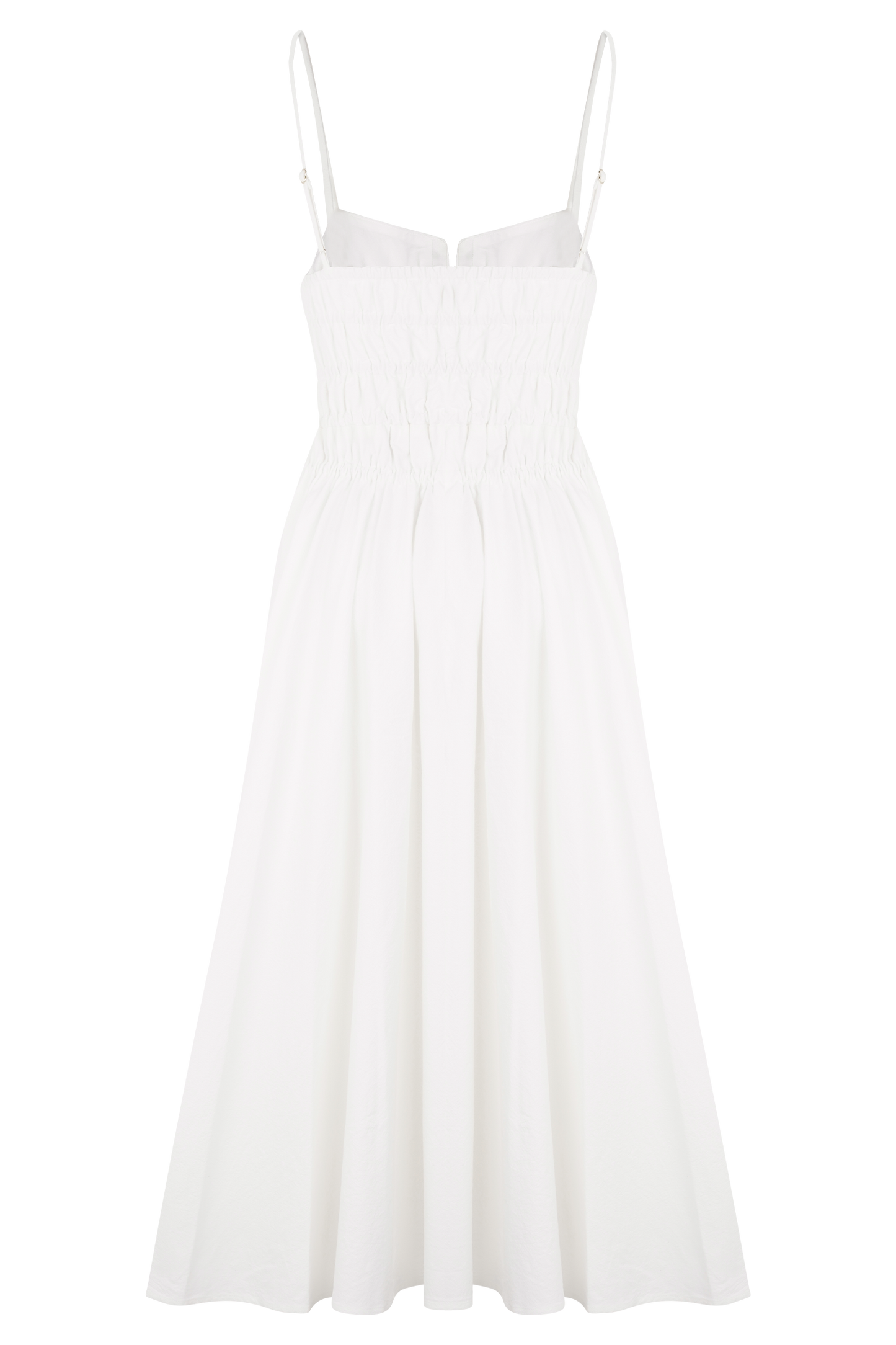 Robe midi en coton à plis Elias - Blanc