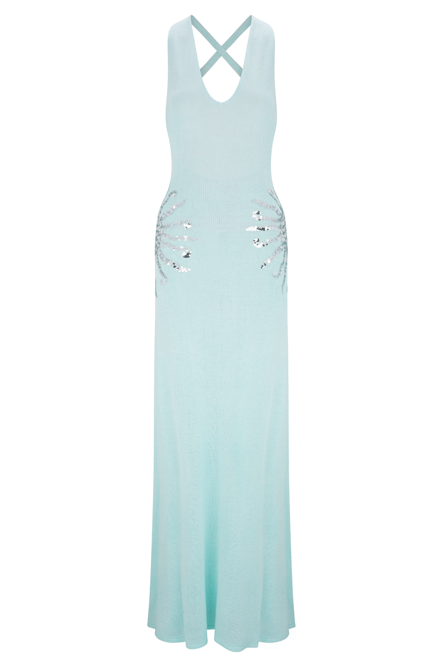 Robe Maxi Tricotée Ellington avec Paillettes - Lagoon