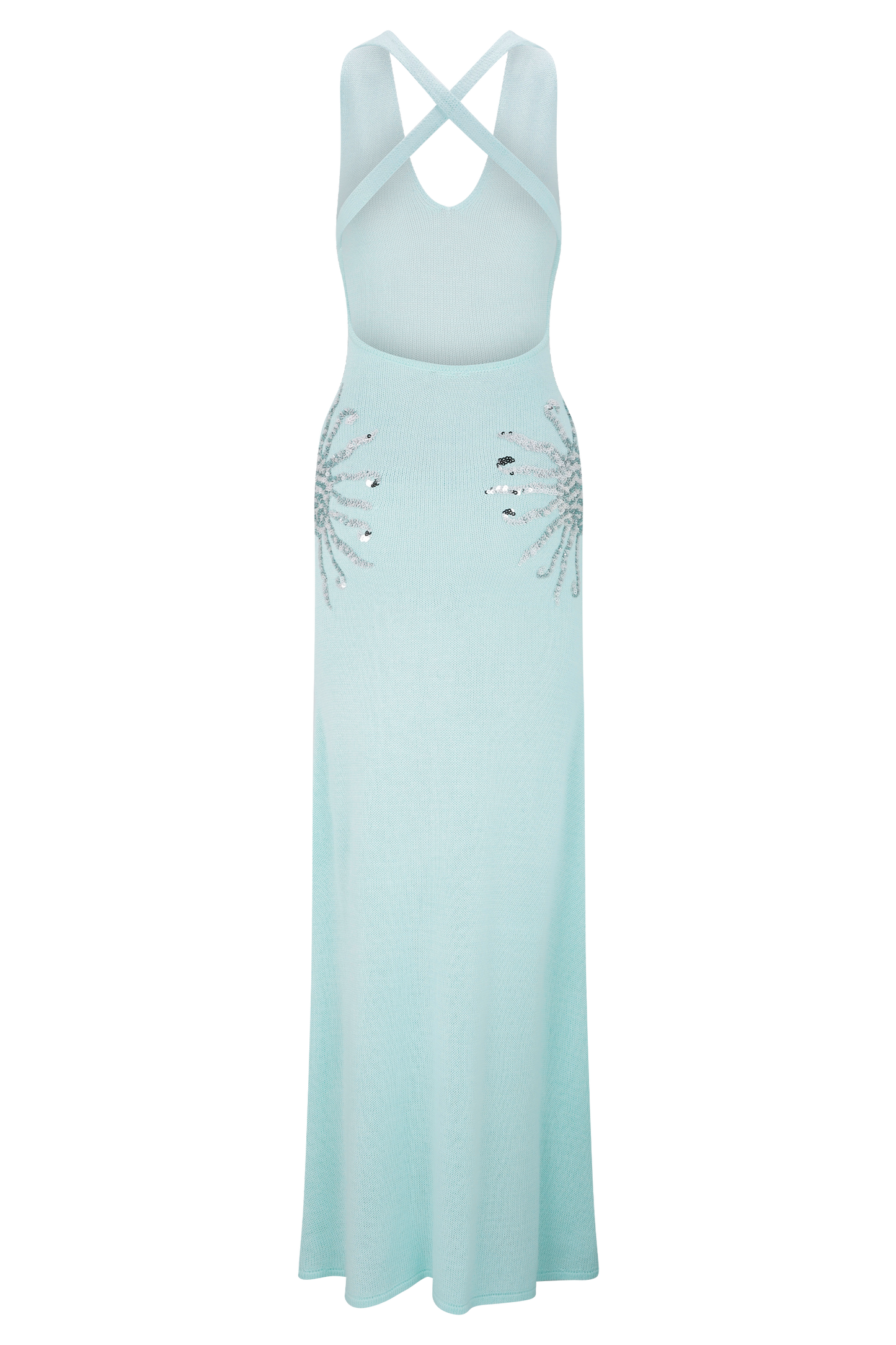 Robe Maxi Tricotée Ellington avec Paillettes - Lagoon
