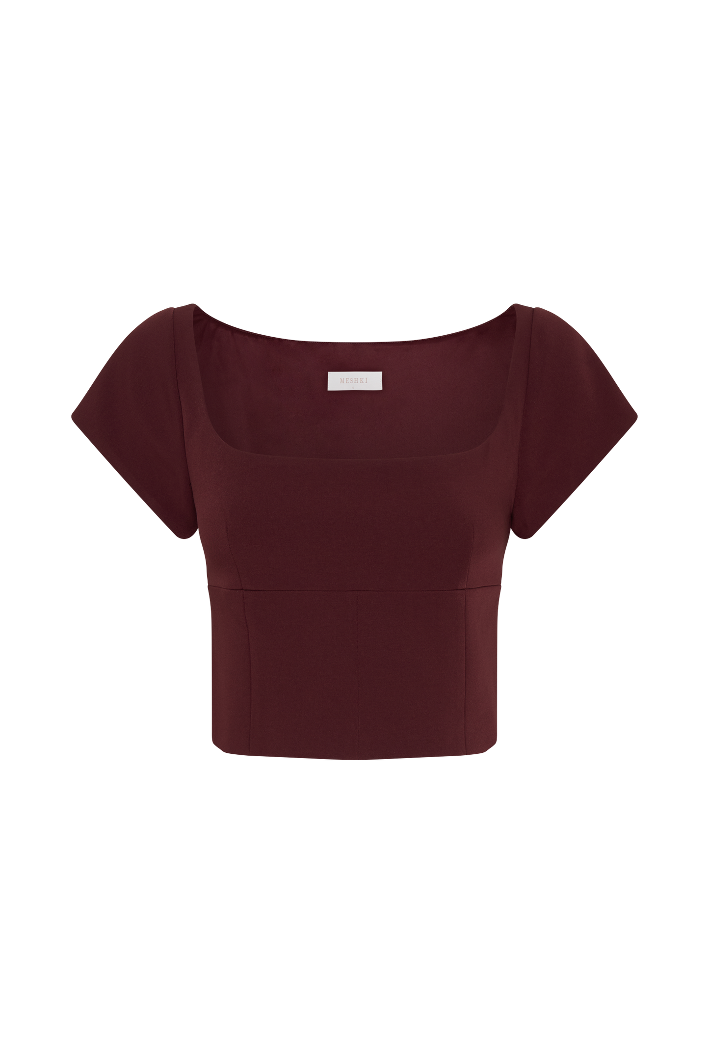 Top tailleur à manches courtes et longueur allongée Ellis - Brun-rouge