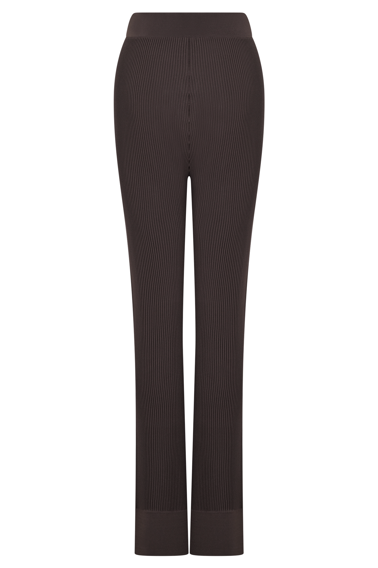 Pantalon côtelé en tricot Elodie - Chocolat
