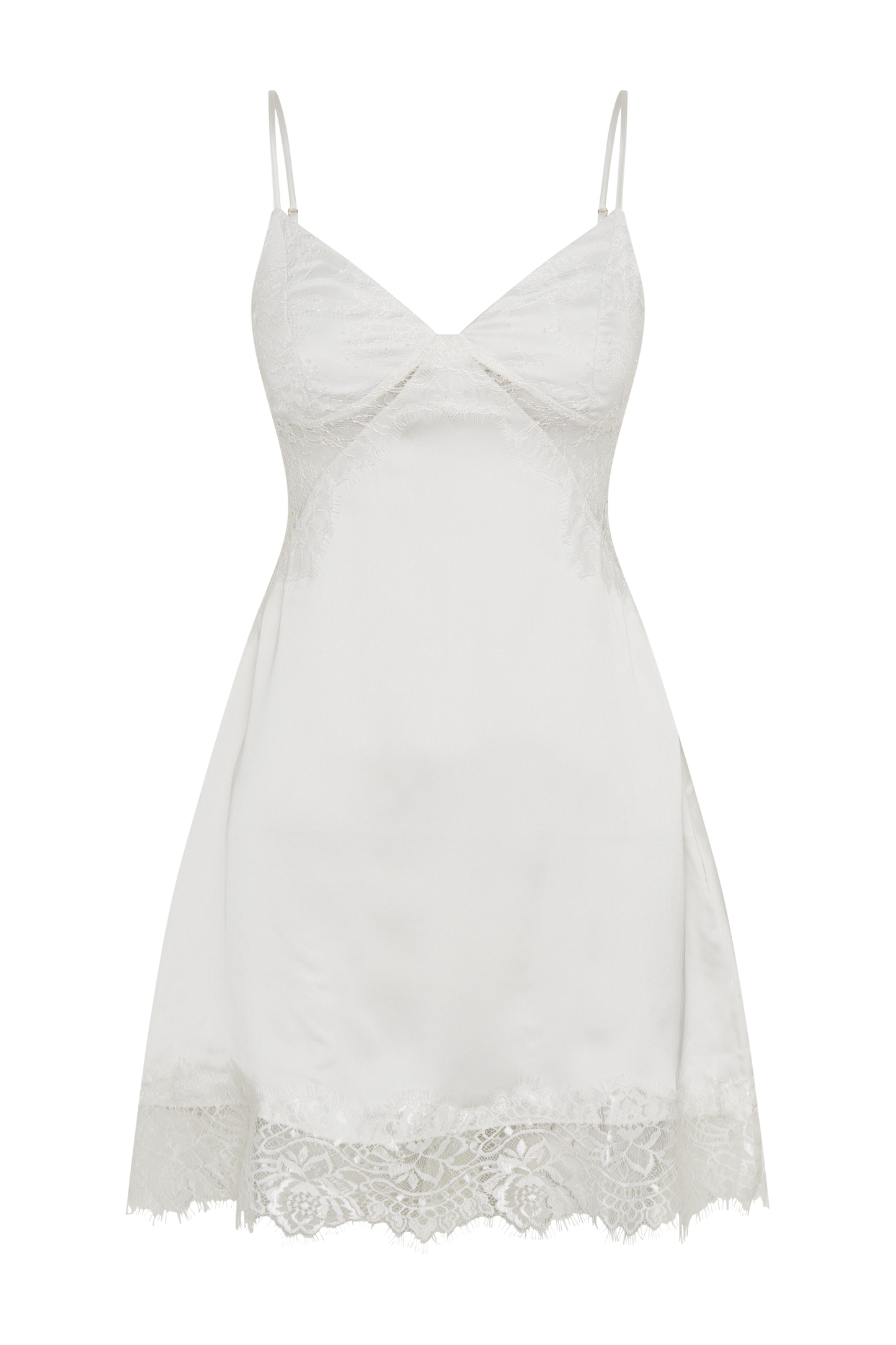 Robe nuisette en dentelle Emmett - Blanche