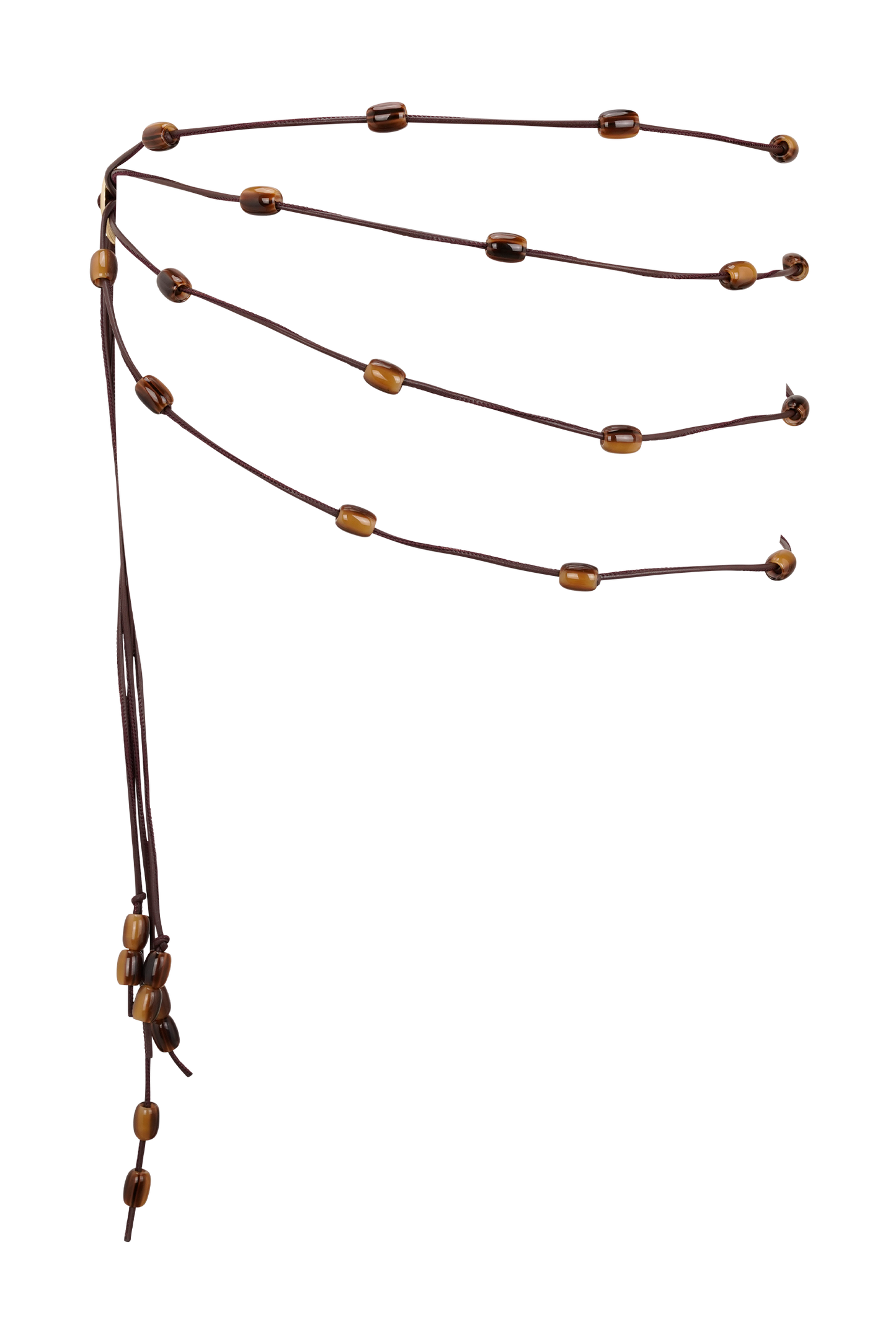 Ceinture Enid en simili cuir avec perles - Chocolat