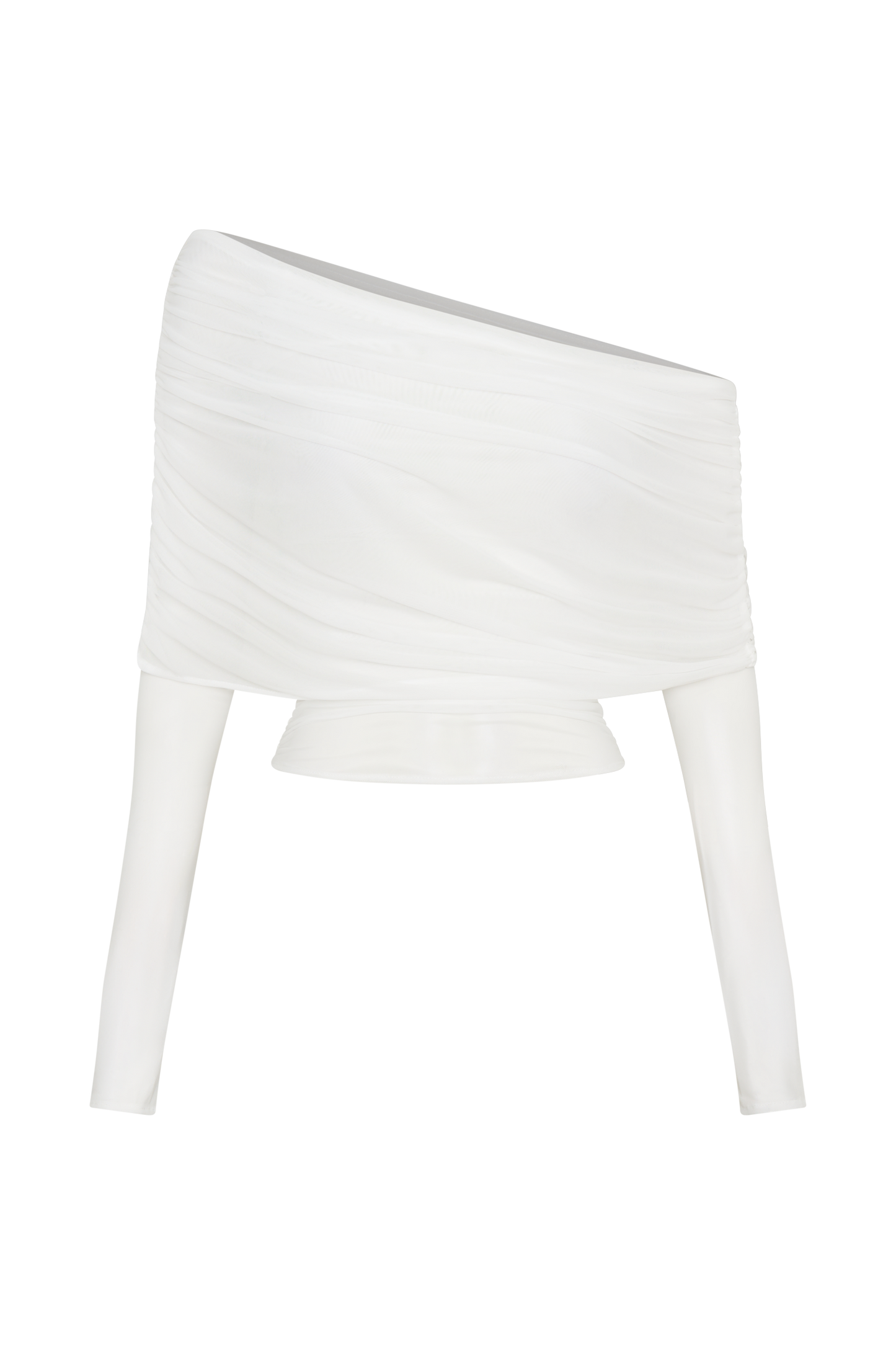 Top en mousseline de soie à épaules dénudées Everly - Ivoire