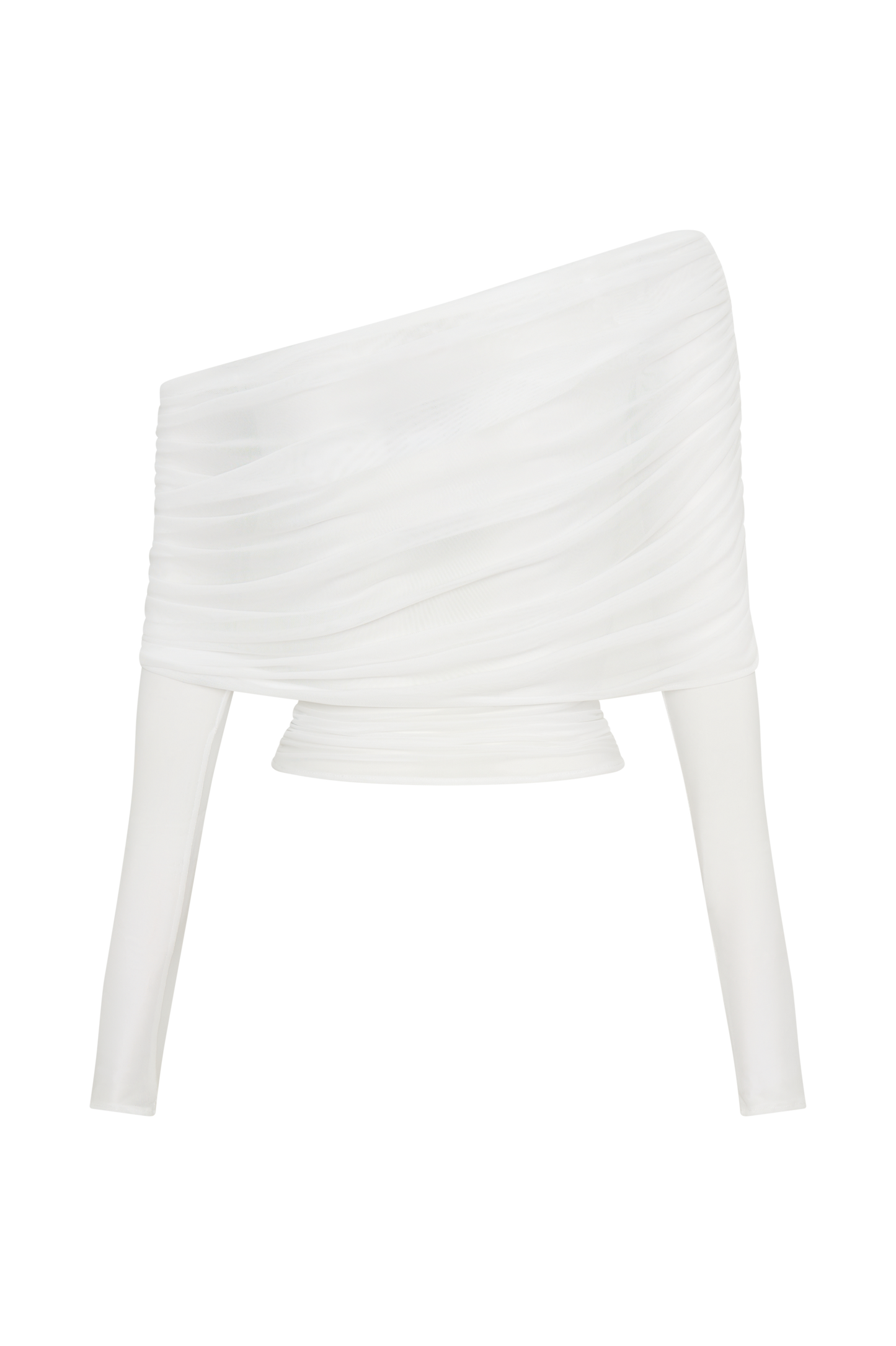 Top en mousseline de soie à épaules dénudées Everly - Ivoire