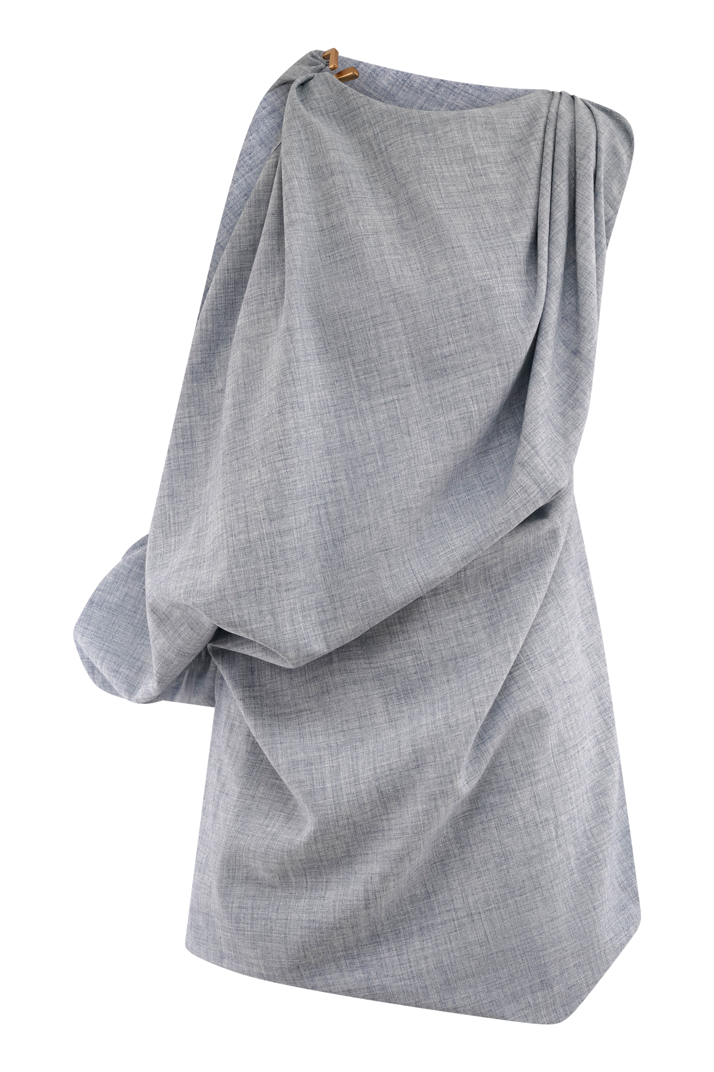 Mini-robe drapée Gabriella - Bleu charbon marbré