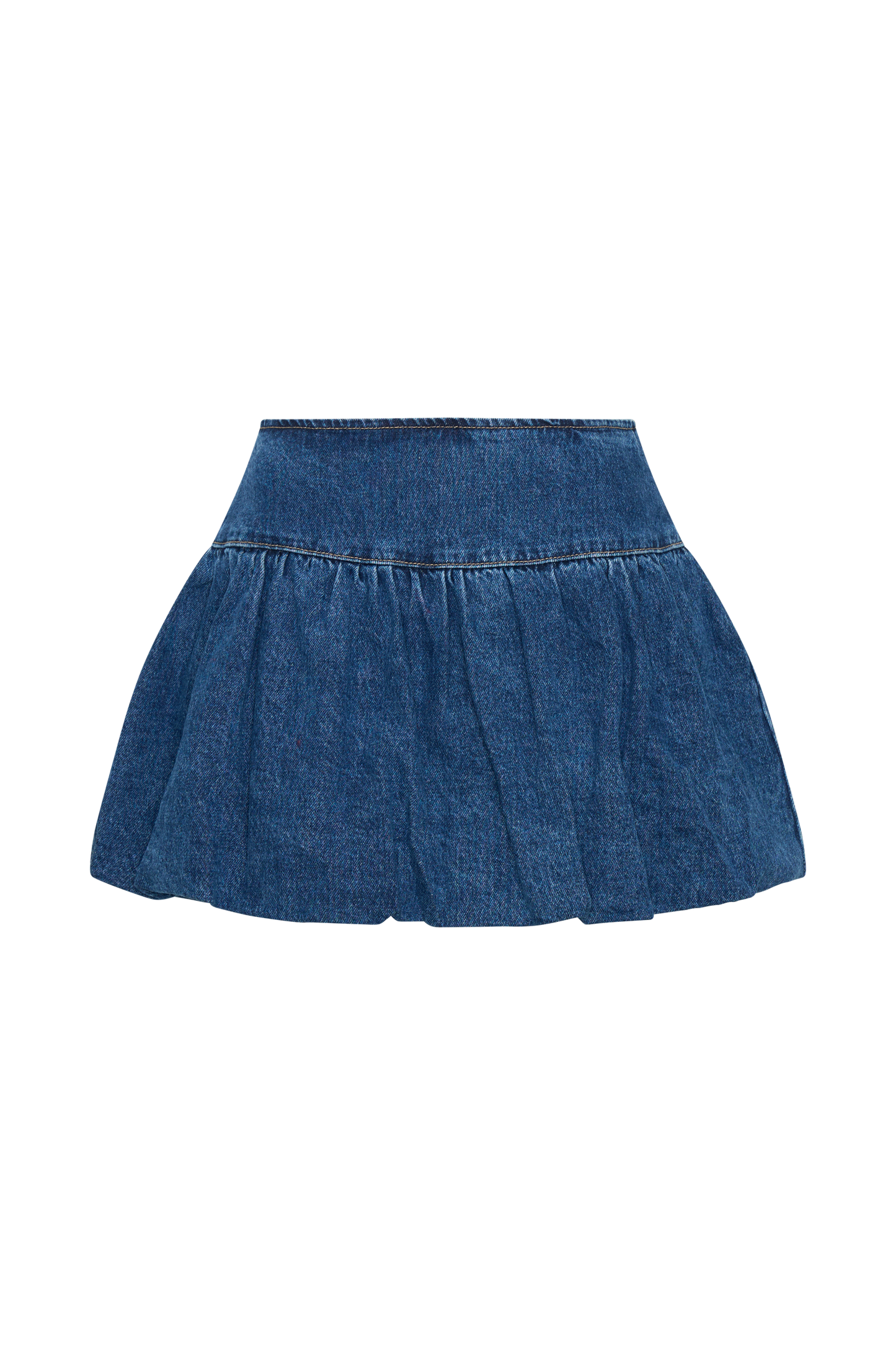 Jupe mini en jean à bulles Genia - Bleu foncé