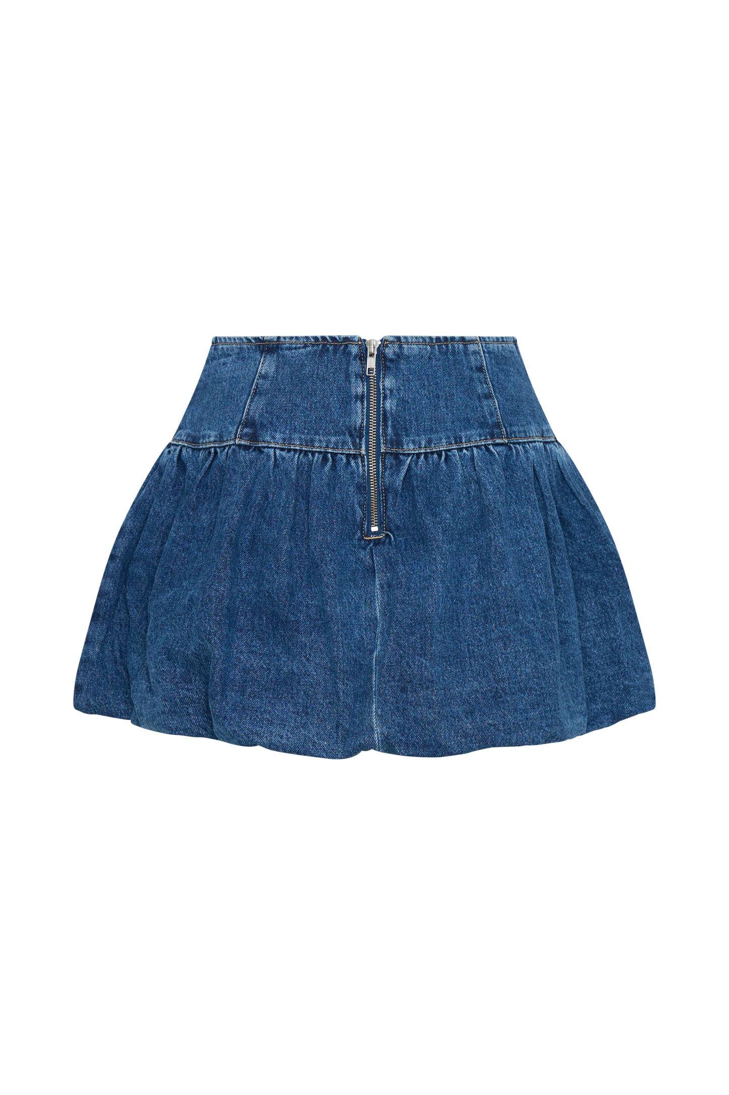Jupe mini en jean à bulles Genia - Bleu foncé