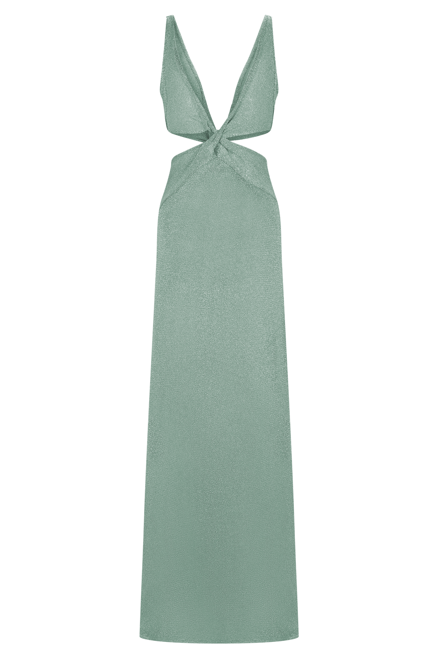 Gracelyn Robe Maxi Tricotée Métallisée - Aqua