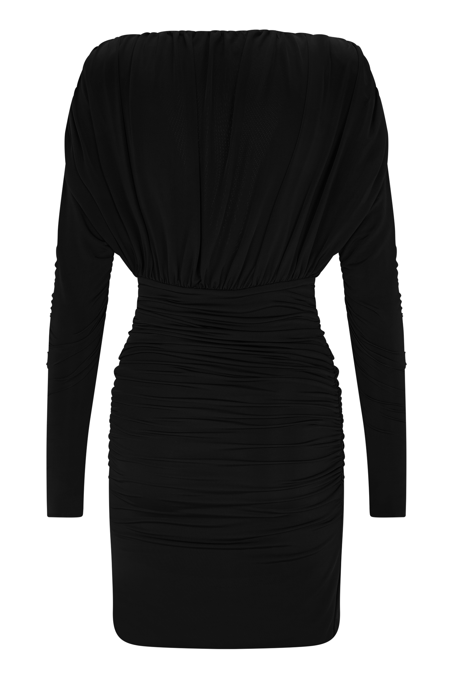 Robe mini Hayden à manches longues et décolleté plongeant - Noir