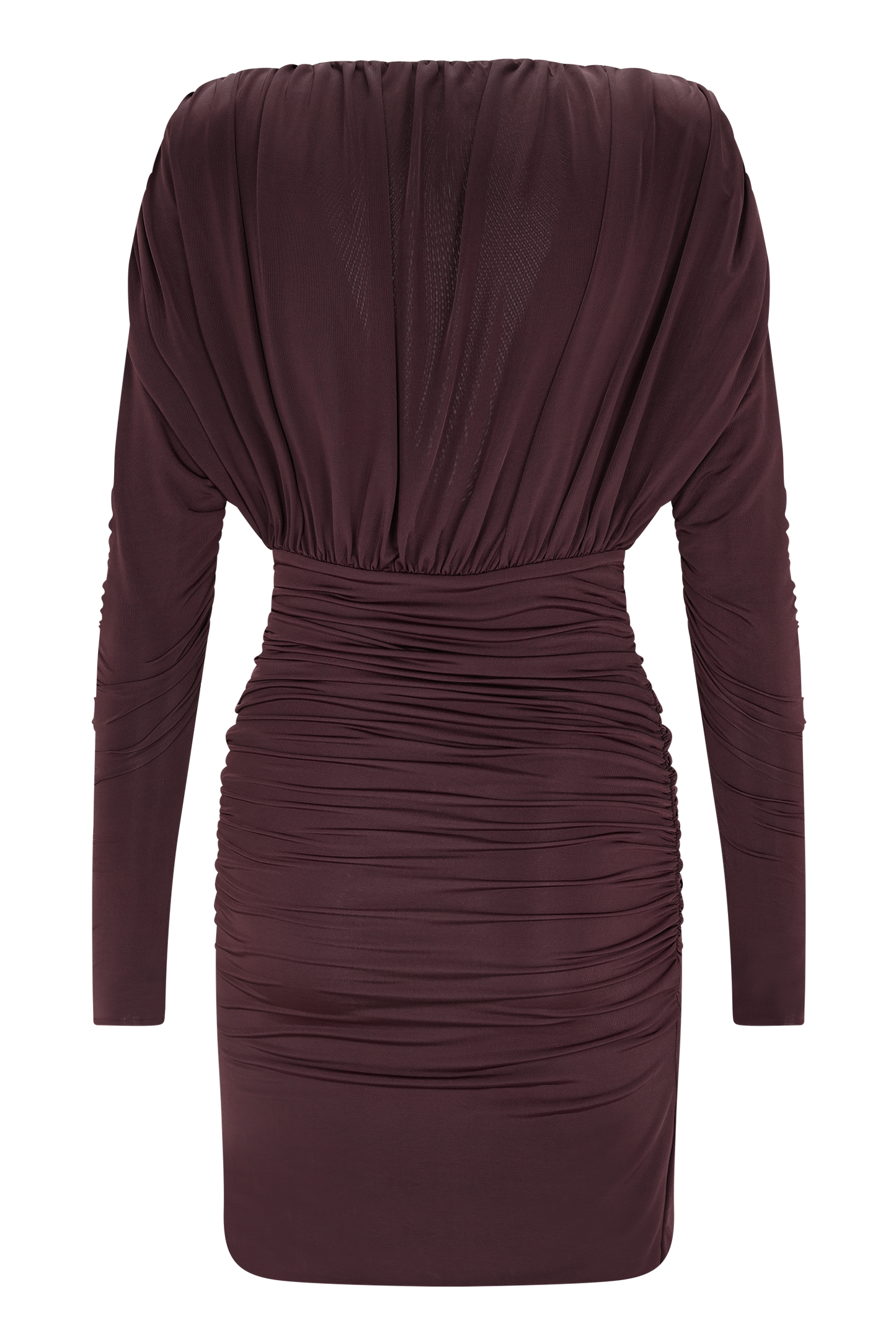 Robe mini à manches longues et décolleté plongeant Hayden - Bourgogne