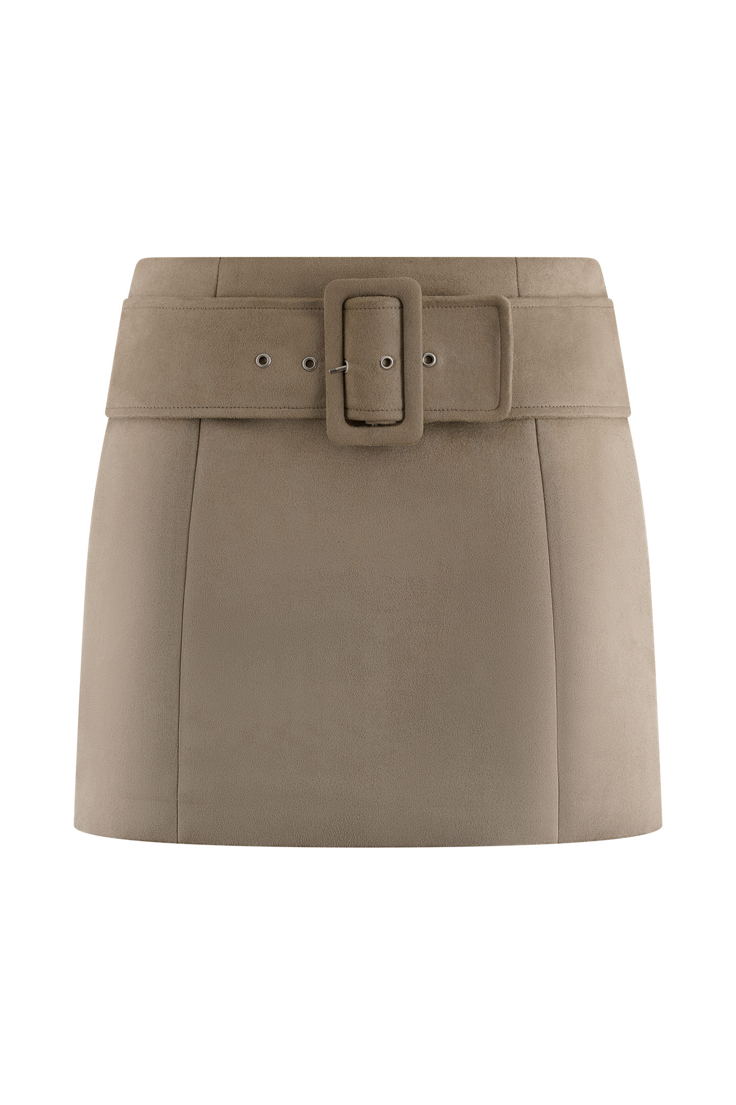 Jupe mini en similicuir avec ceinture - Hayes - Sable