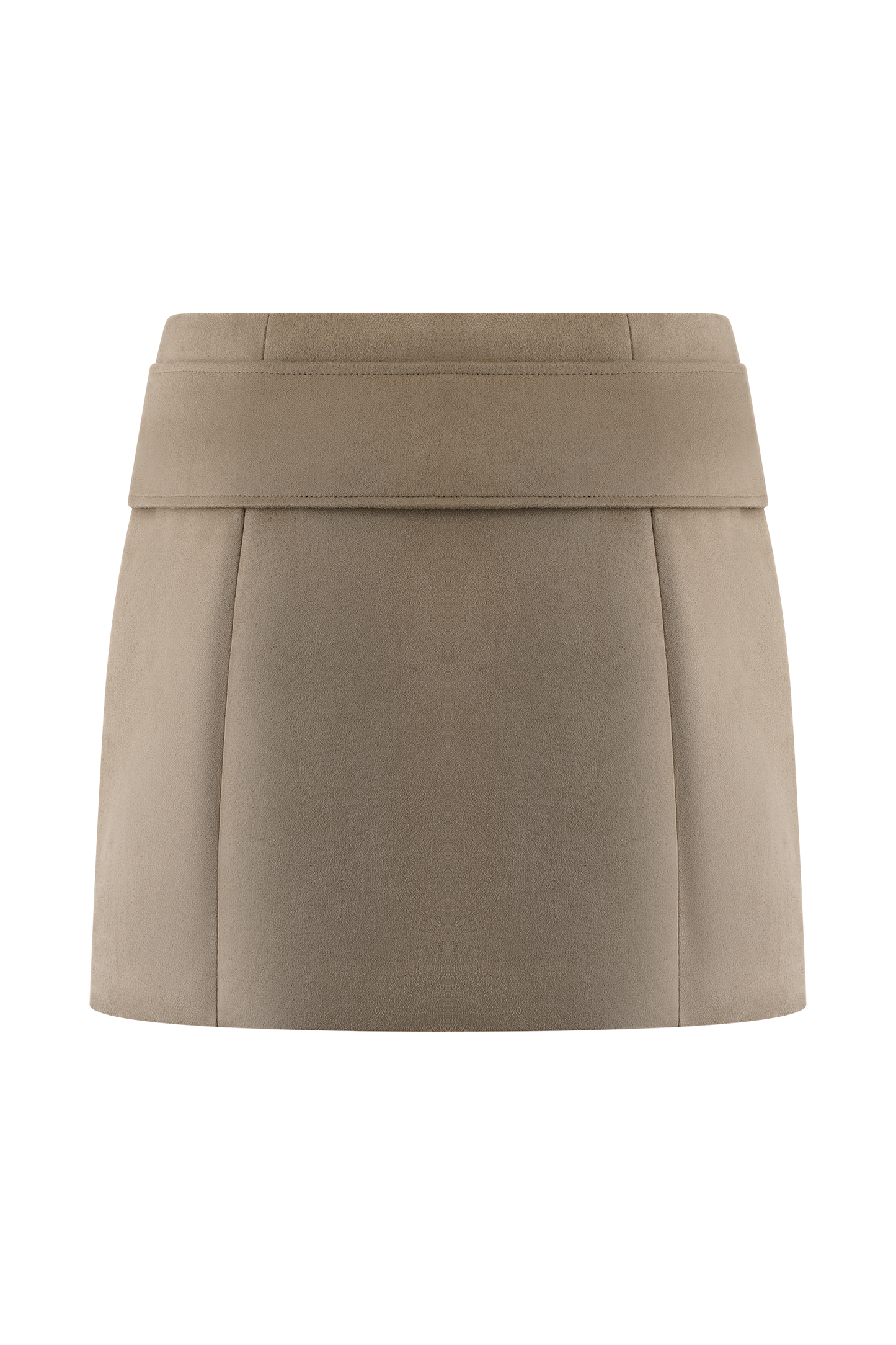 Jupe mini en similicuir avec ceinture - Hayes - Sable