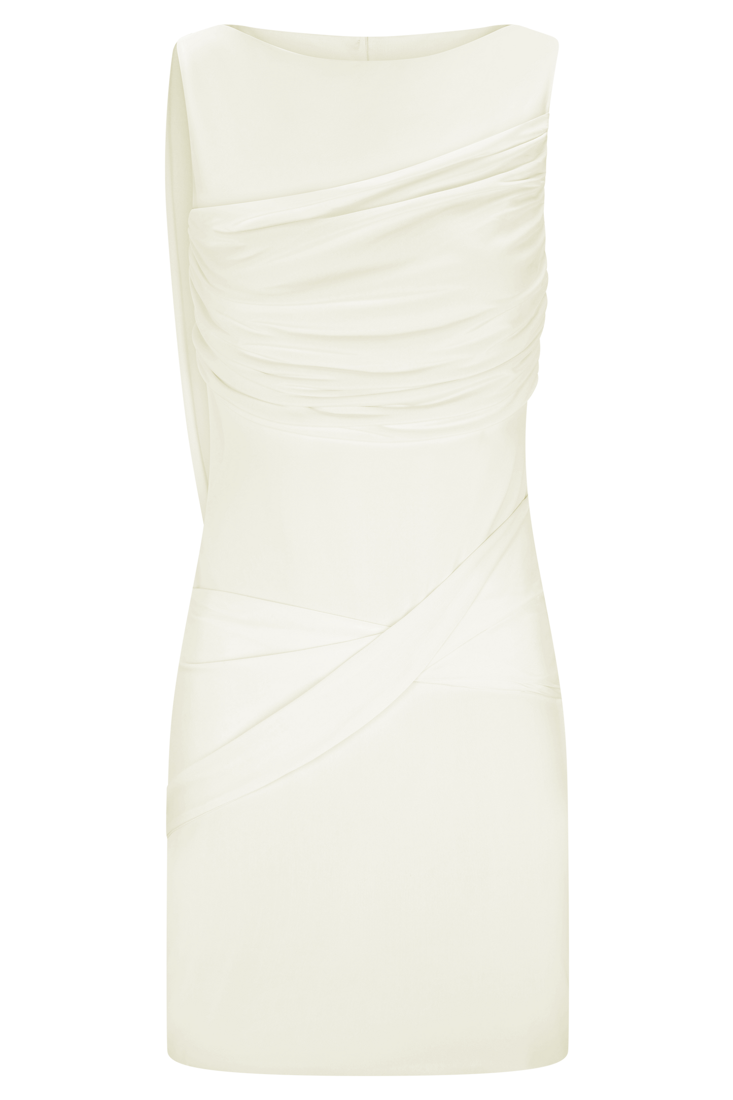 Robe mini Henley à drapé fluide - Ivoire