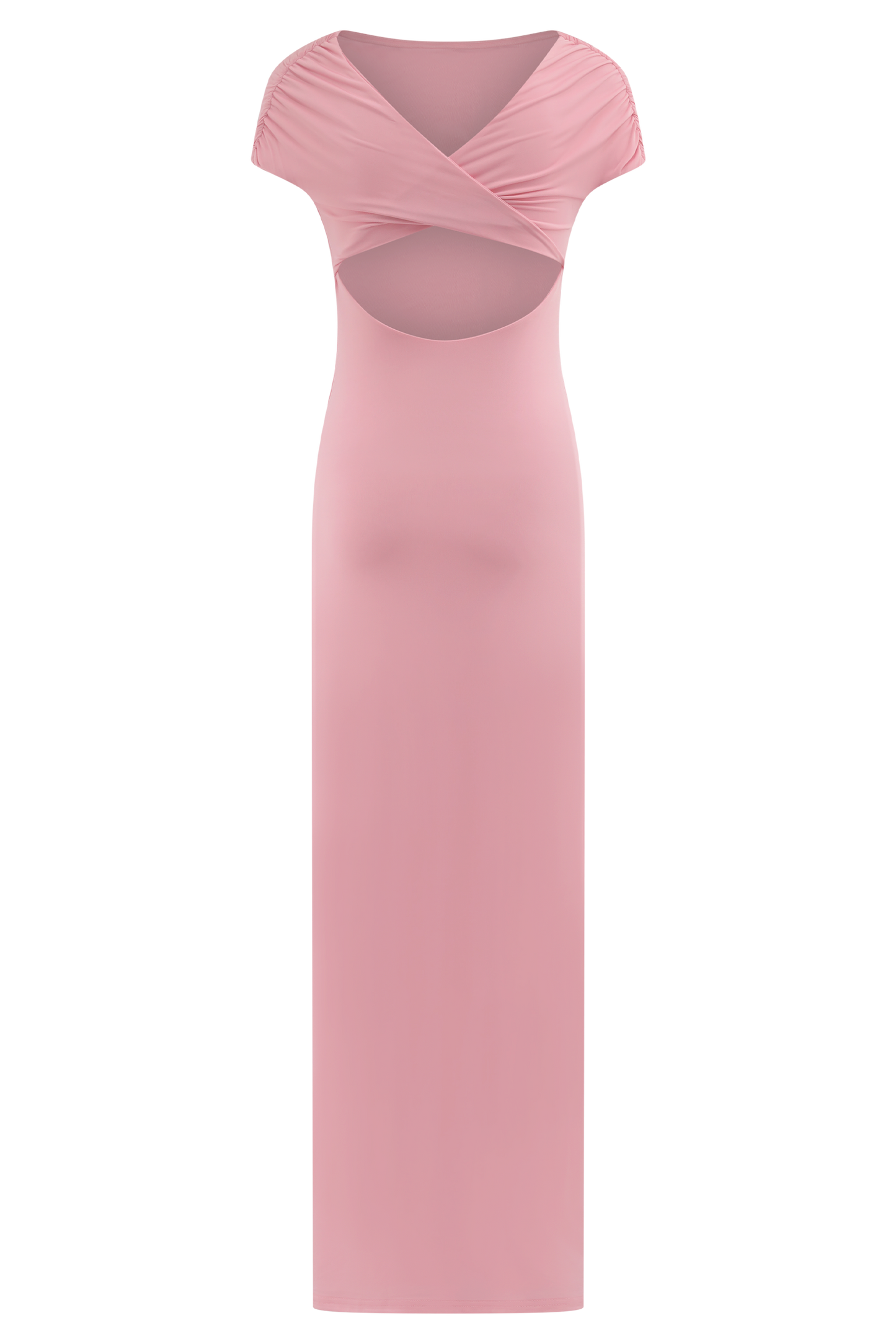 Imogen Robe Maxi Évasée à Manches Décolletées - Rose Bonbon