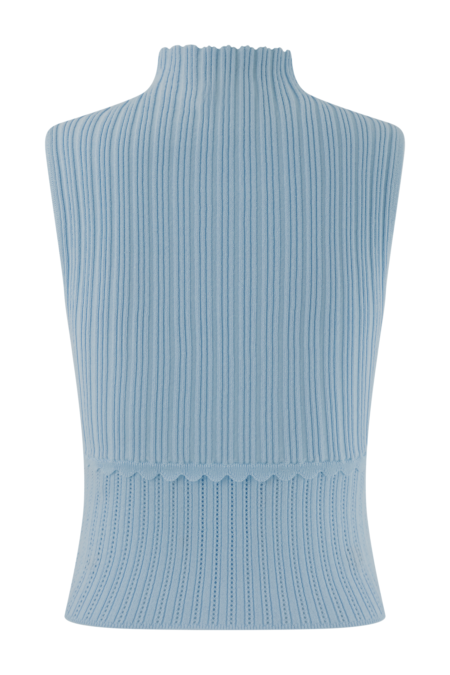 Top en tricot à mailles pointillées Indy - Bleu bleuet