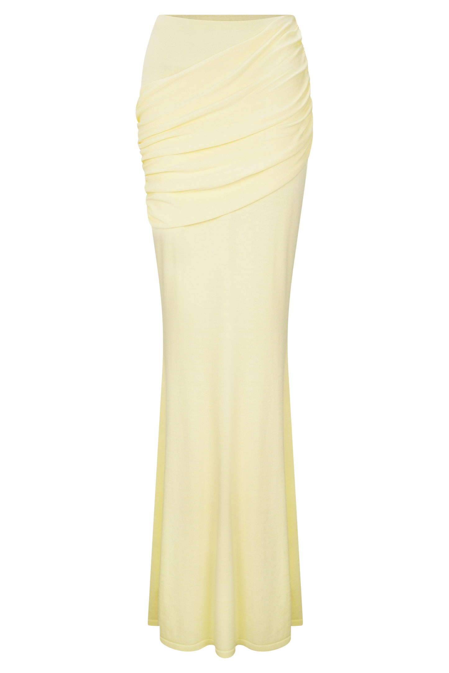 Jupe Maxi en Tricot à Plis Irene - Citron