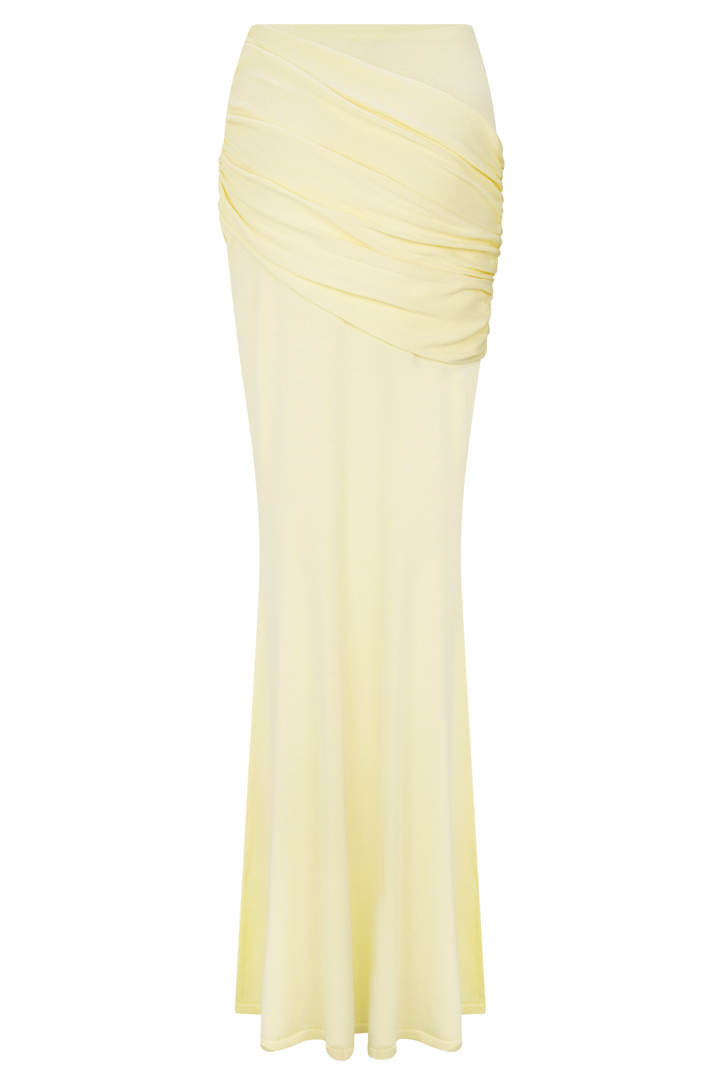Jupe Maxi en Tricot à Plis Irene - Citron